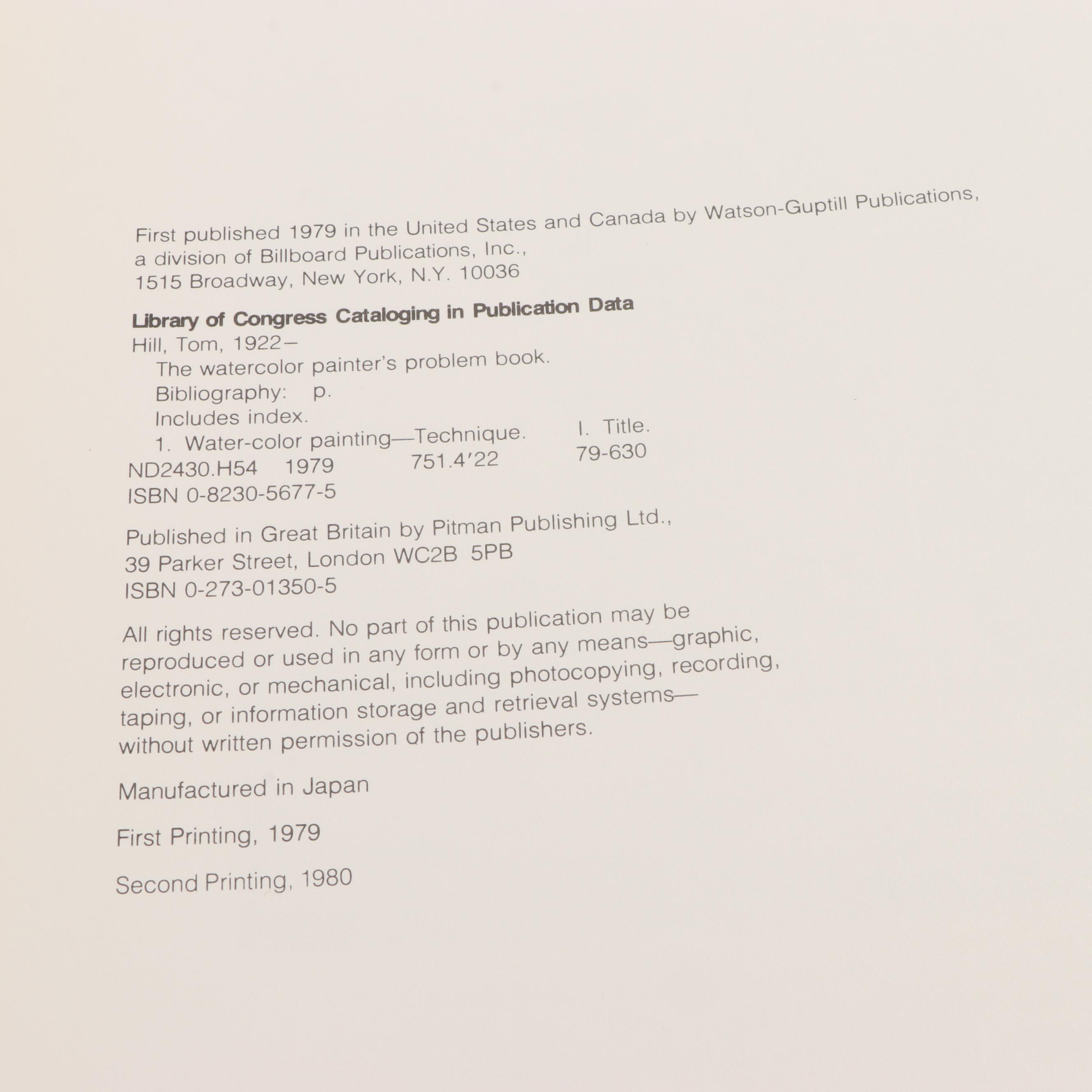 "The Watercolor Painter's Problem Book" with More Watercolor Technique Books