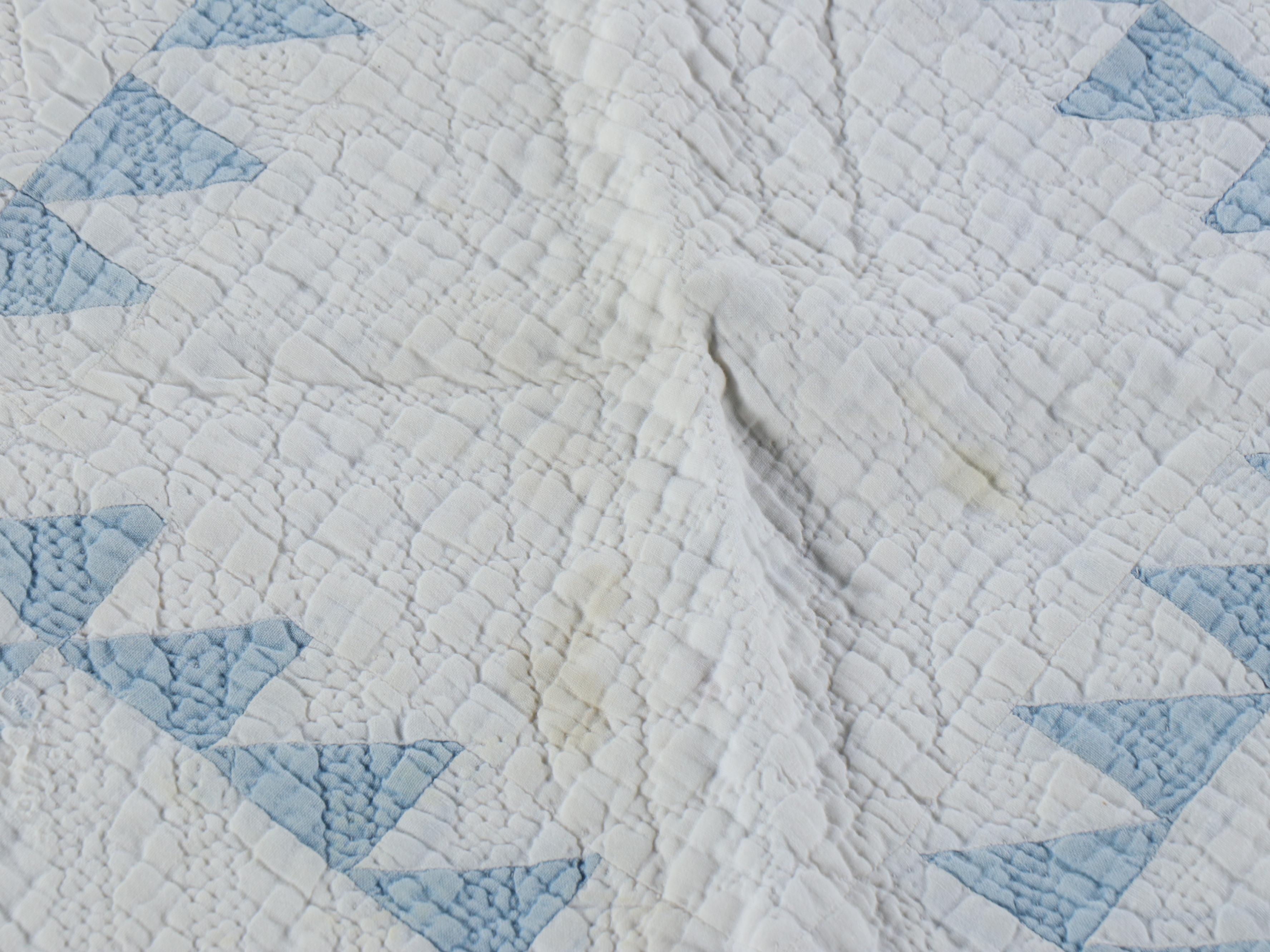 Handmade "Ohio Star" and "Flower Basket" Appliqué Quilts