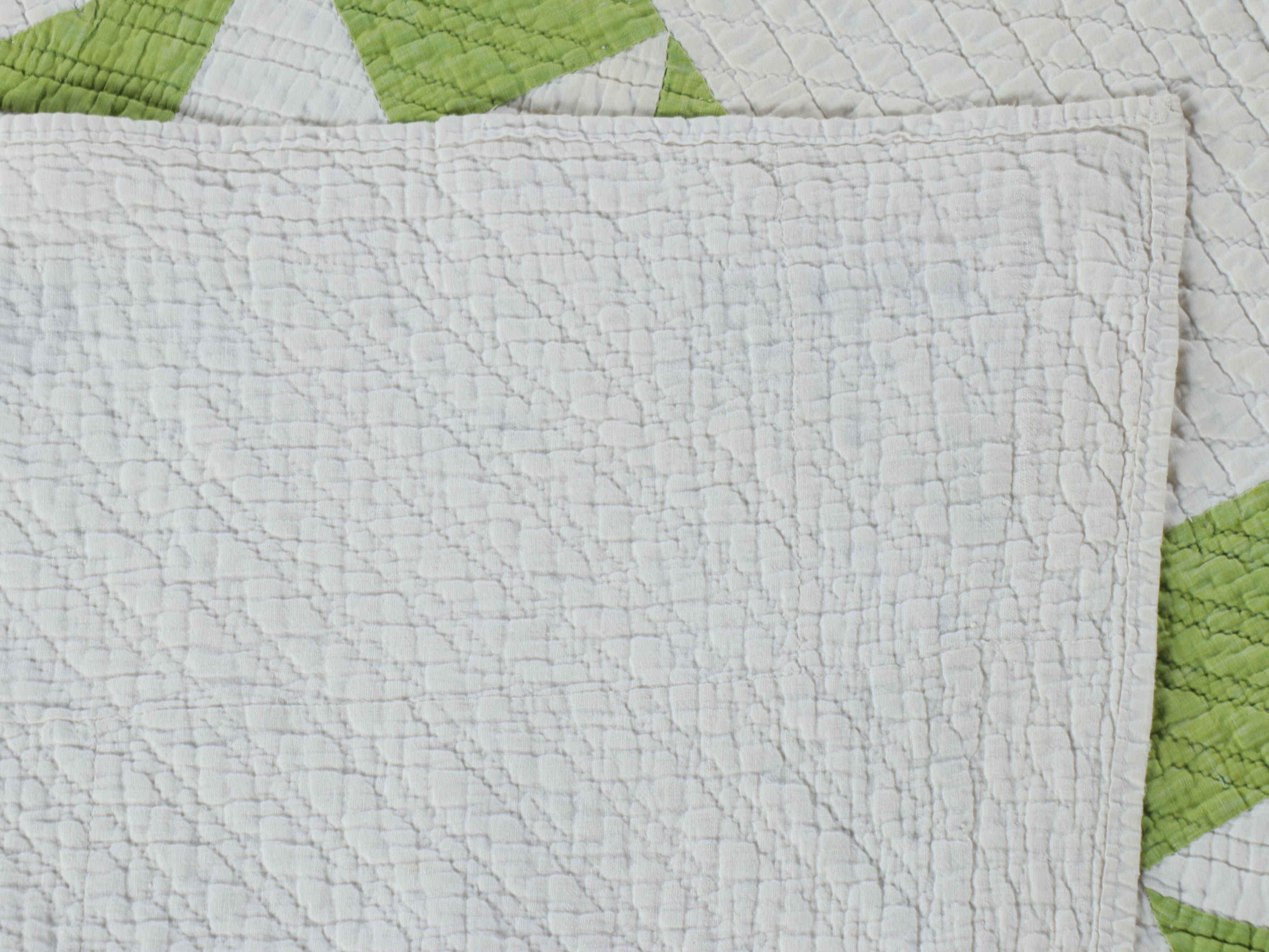 Handmade "Ohio Star" and "Flower Basket" Appliqué Quilts