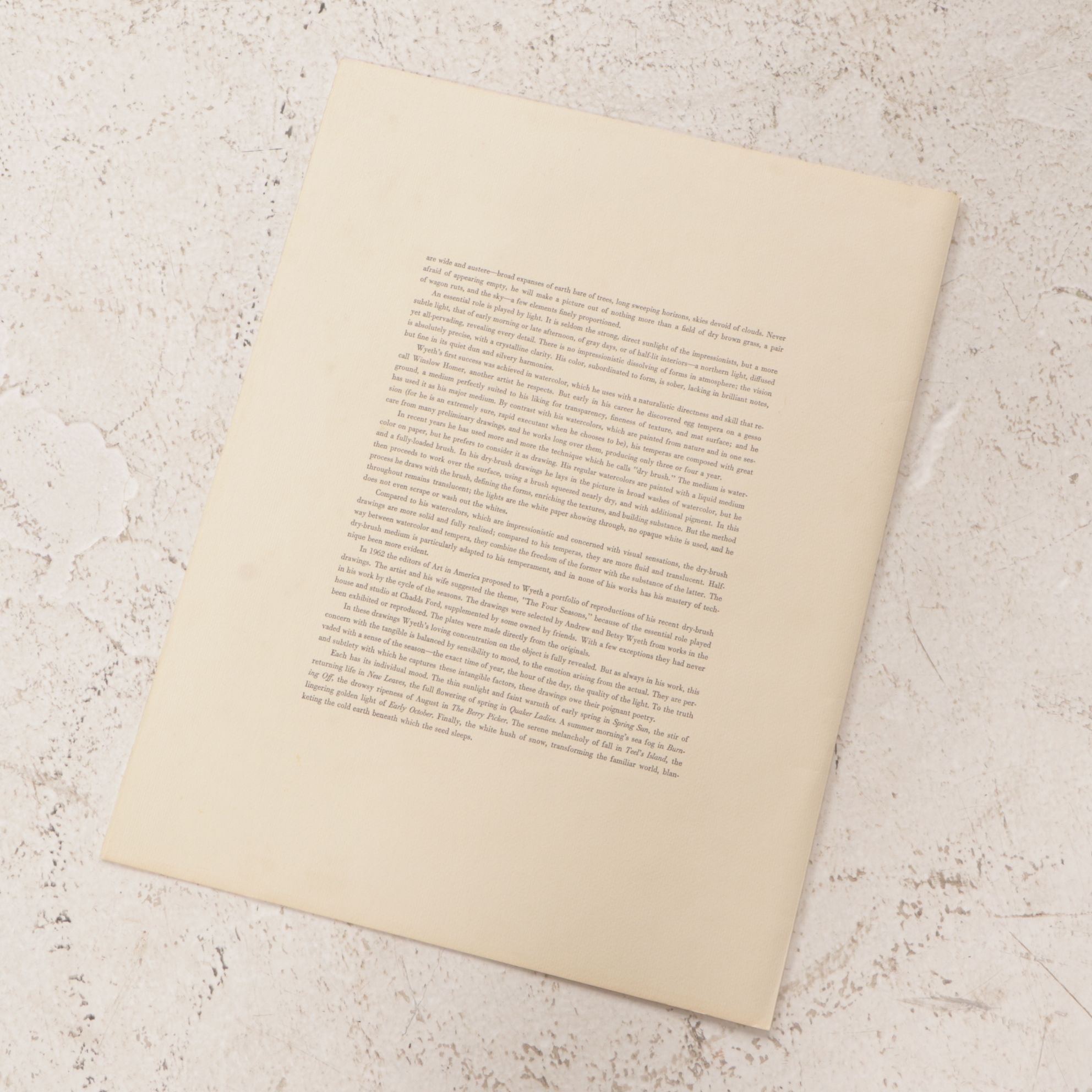 Offset Lithograph Portfolio After Andrew Wyeth "The Four Seasons", 1962