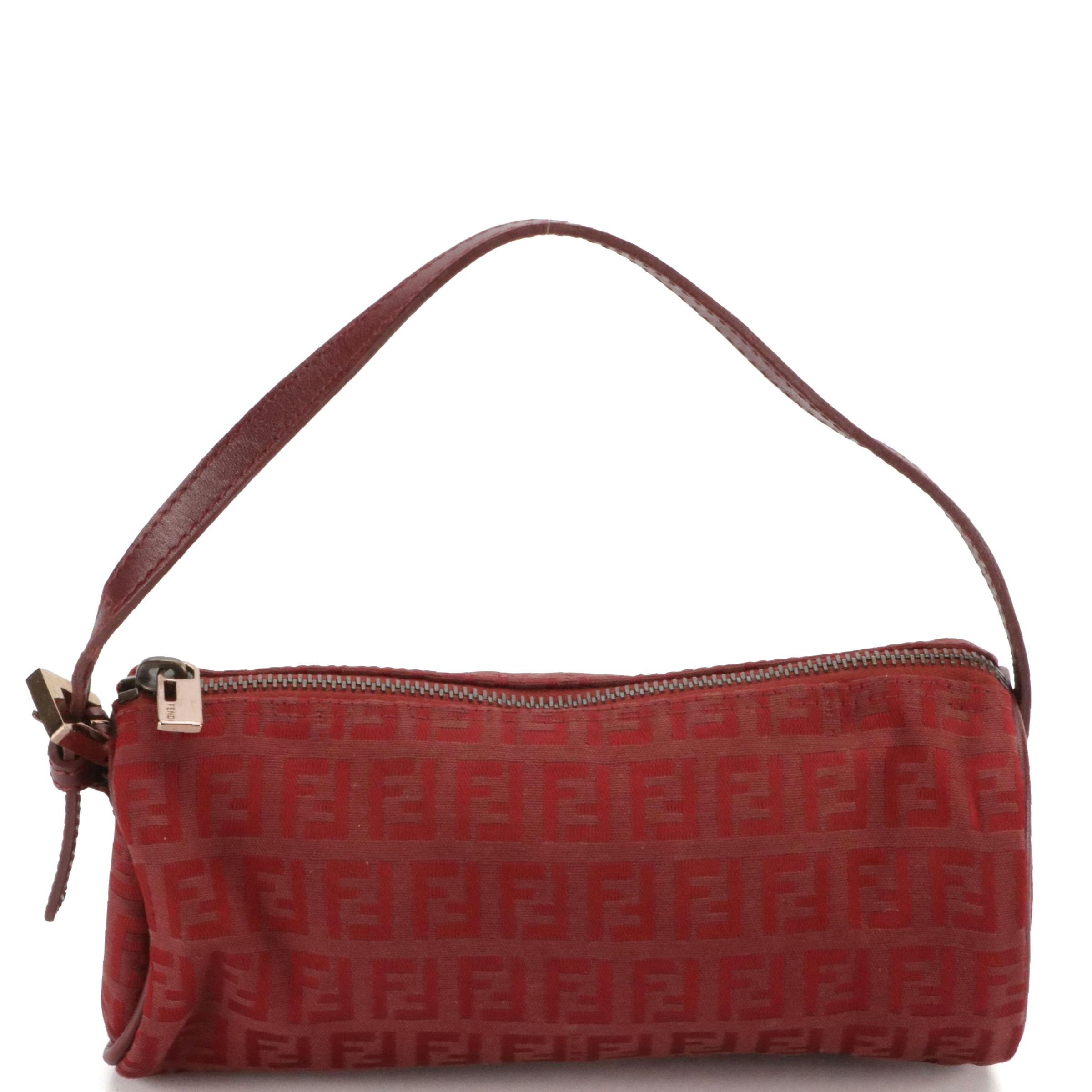 Fendi Pochette Barrel Handbag 7N0016 in Zucchino Canvas