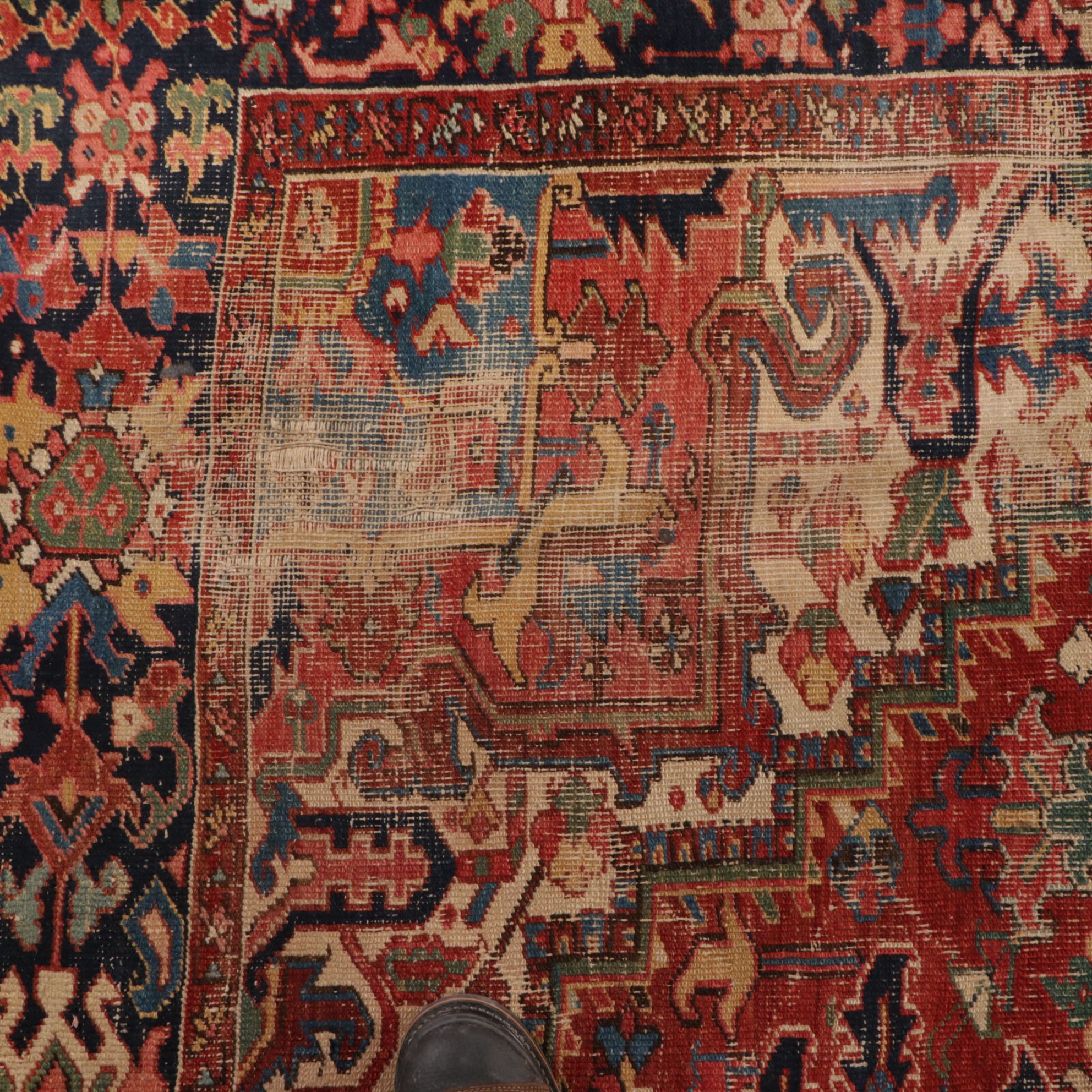 8'2 x 10'8 Hand-Knotted Persian Heriz Area Rug