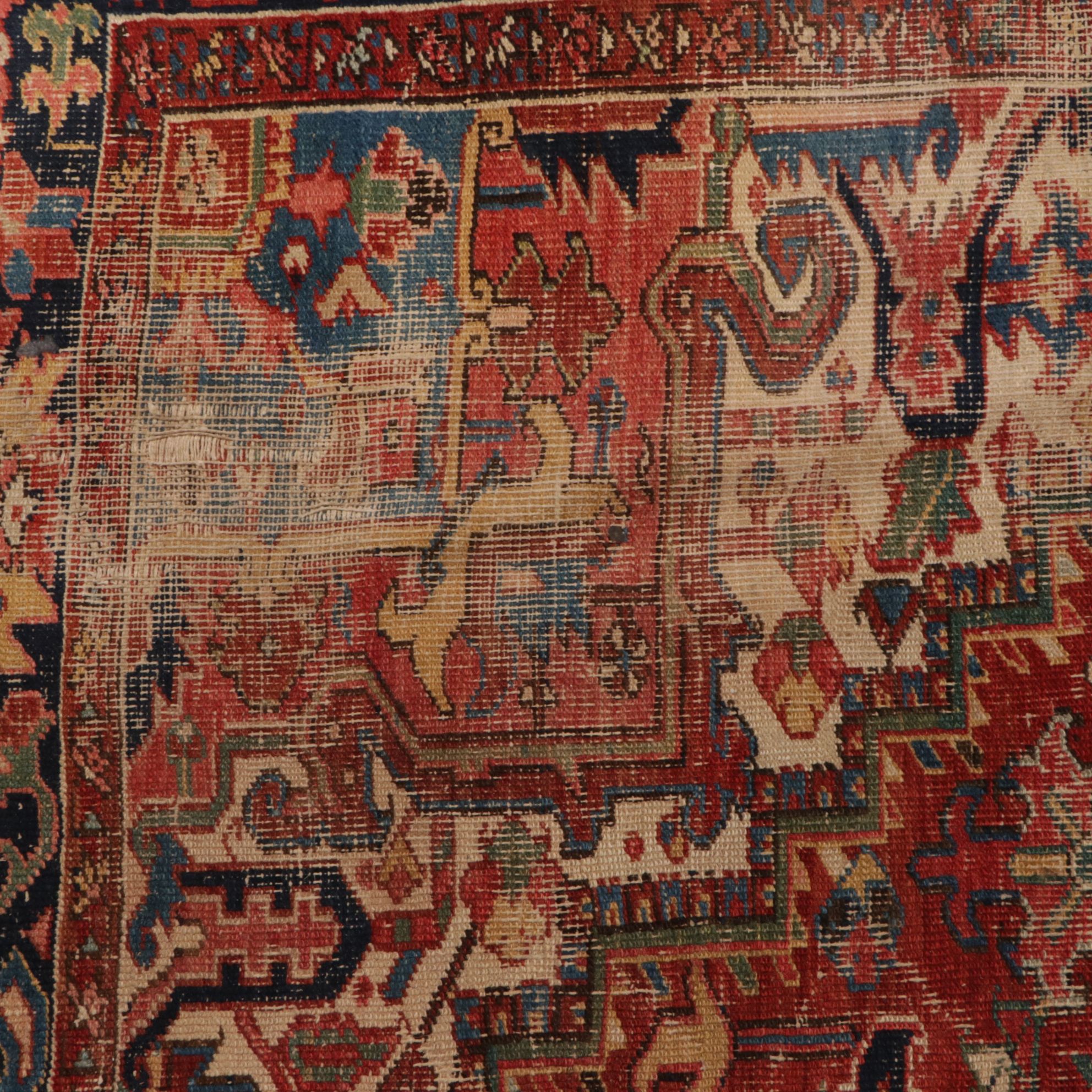 8'2 x 10'8 Hand-Knotted Persian Heriz Area Rug