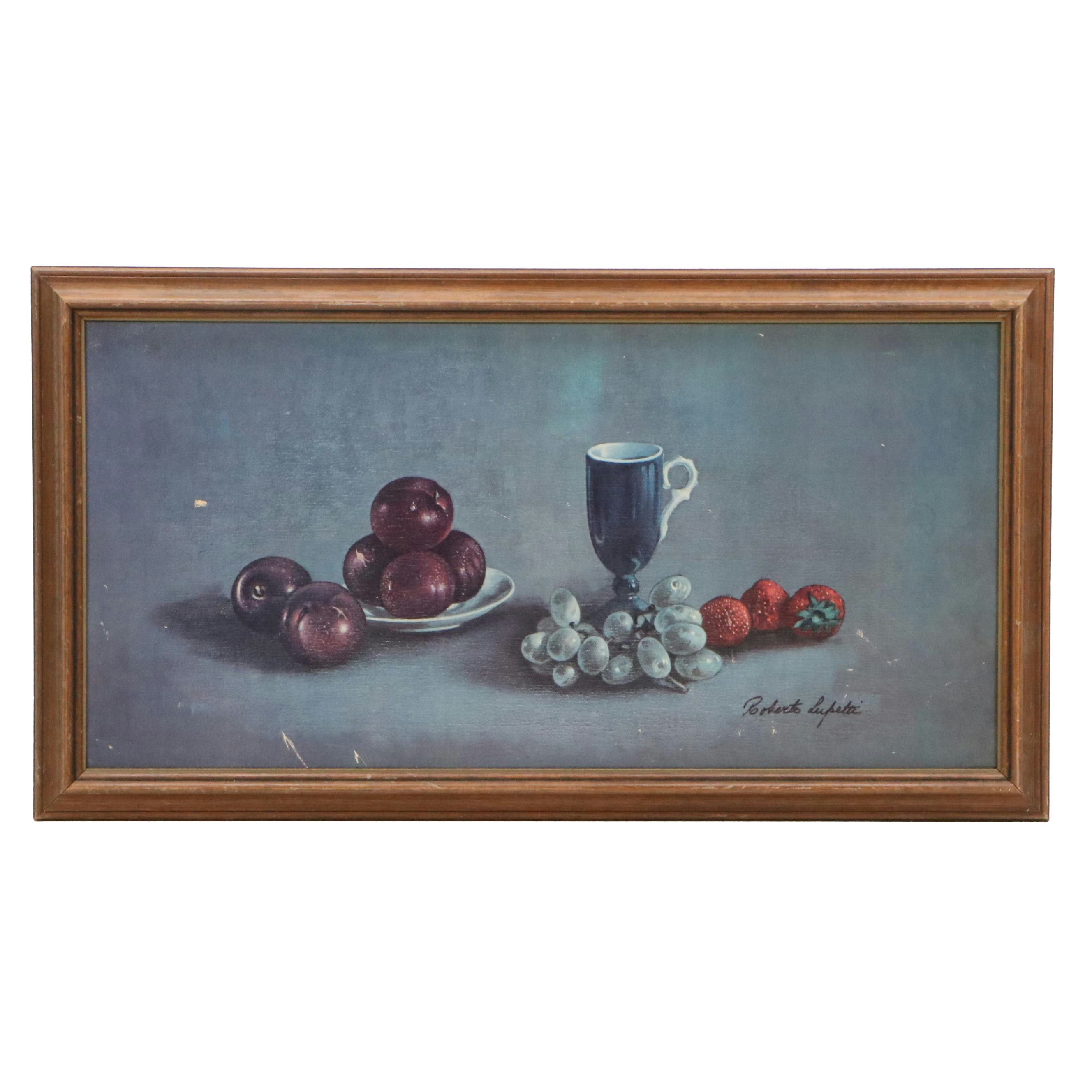 Offset Lithograph After Roberto Lupetti of Still Life with Fruit, 20th Century