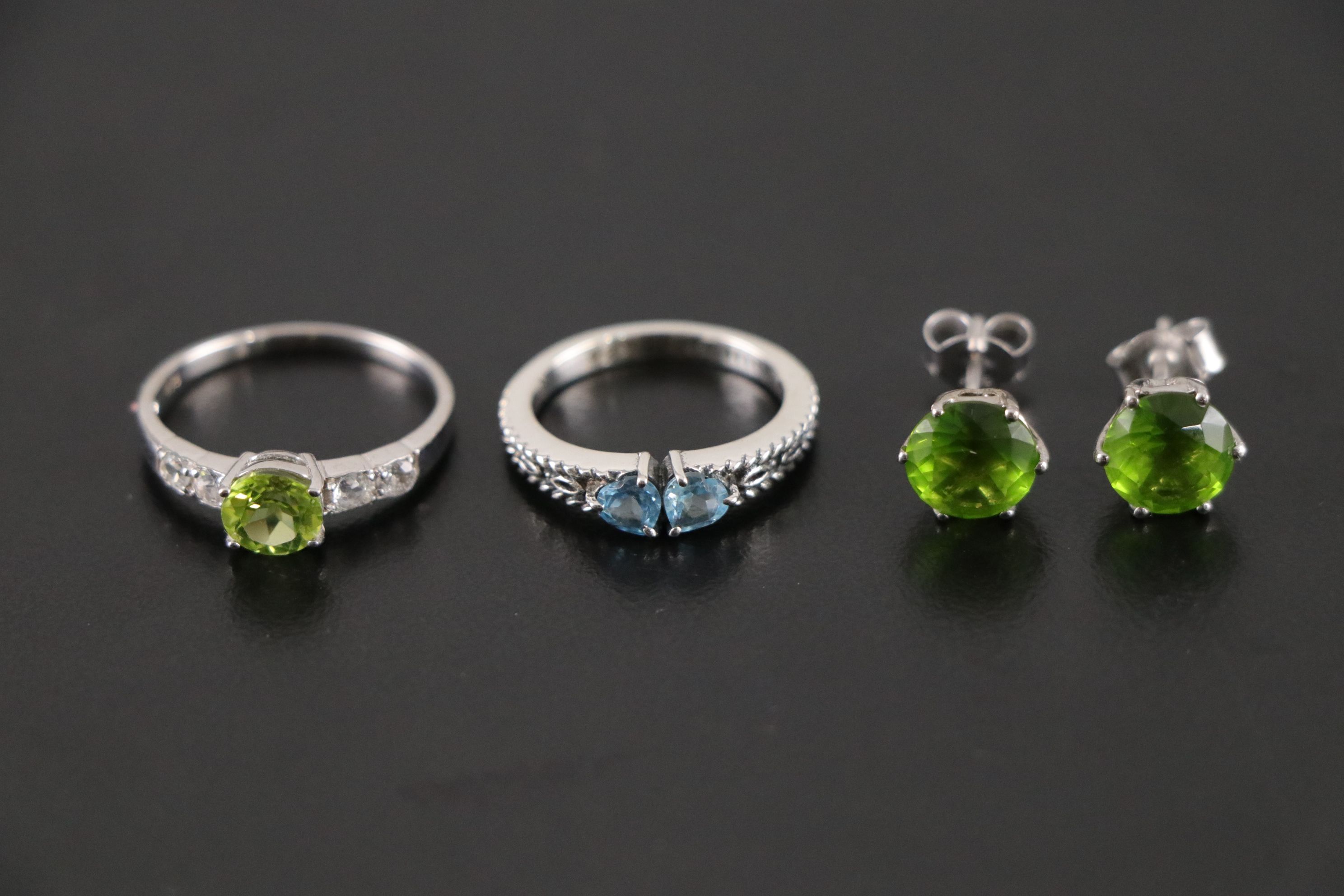 14 Assorted Sterling Silver Rings, Necklaces and Earrings