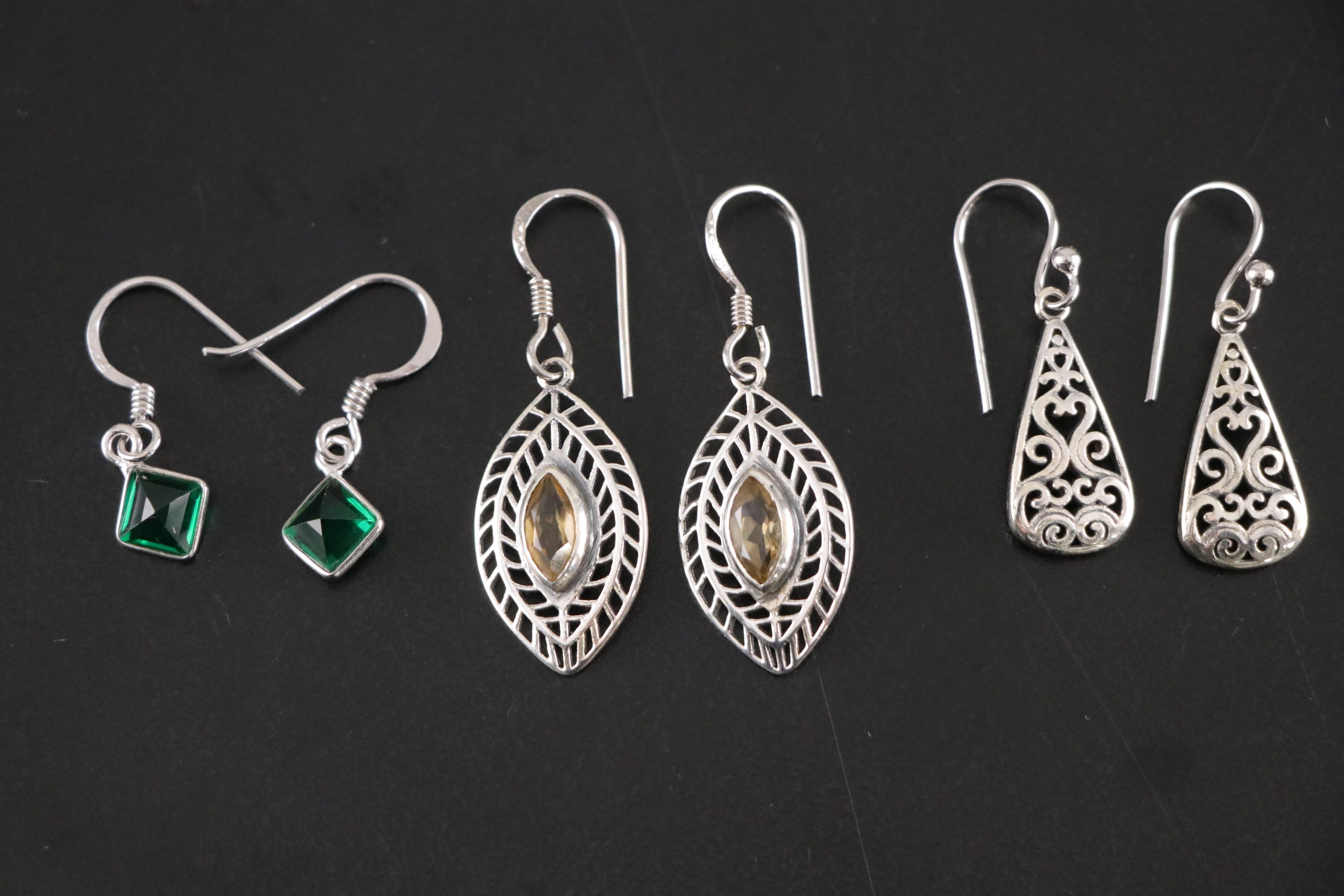 14 Assorted Sterling Silver Rings, Necklaces and Earrings