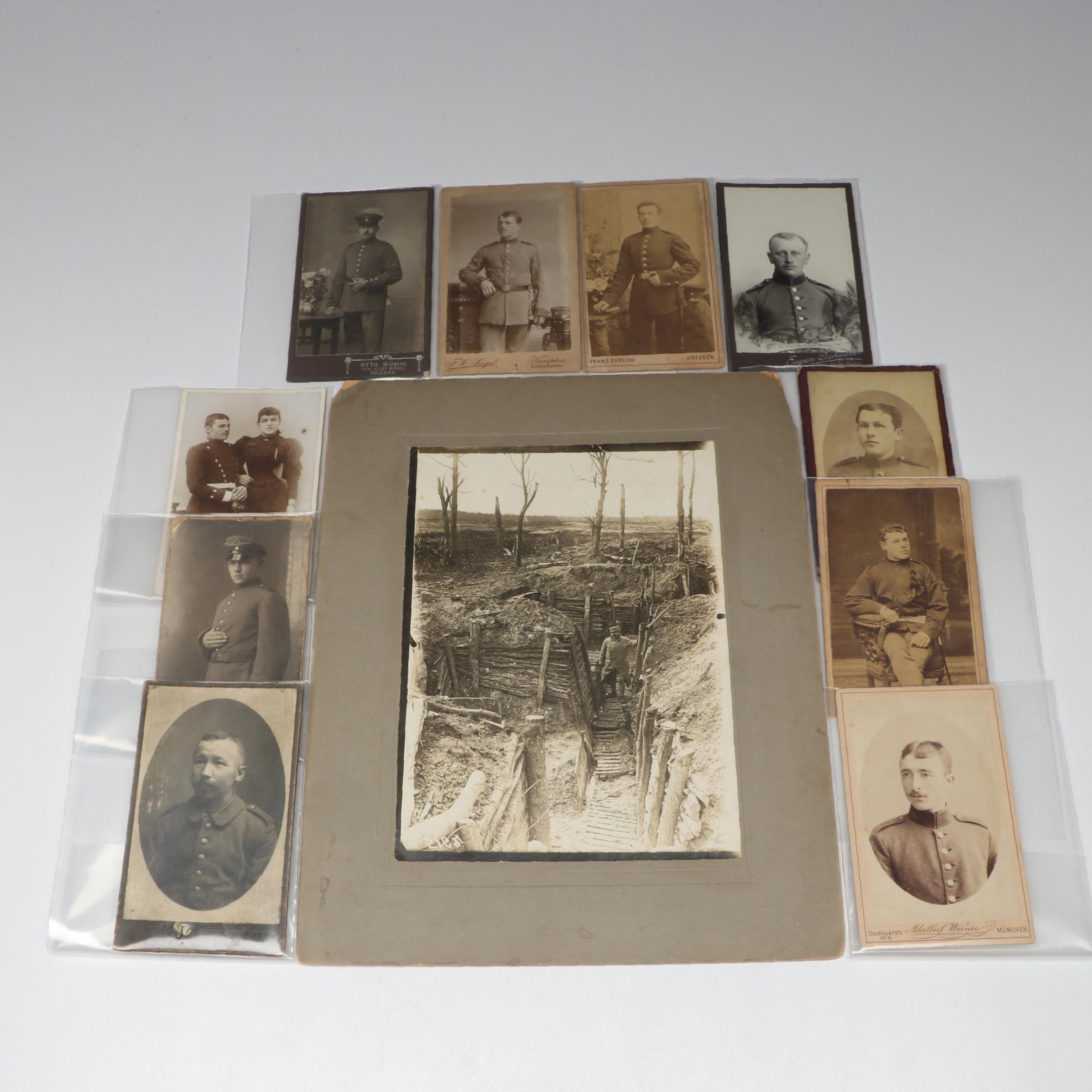 German Albumen Photographs of Soldiers and More, 19th Century