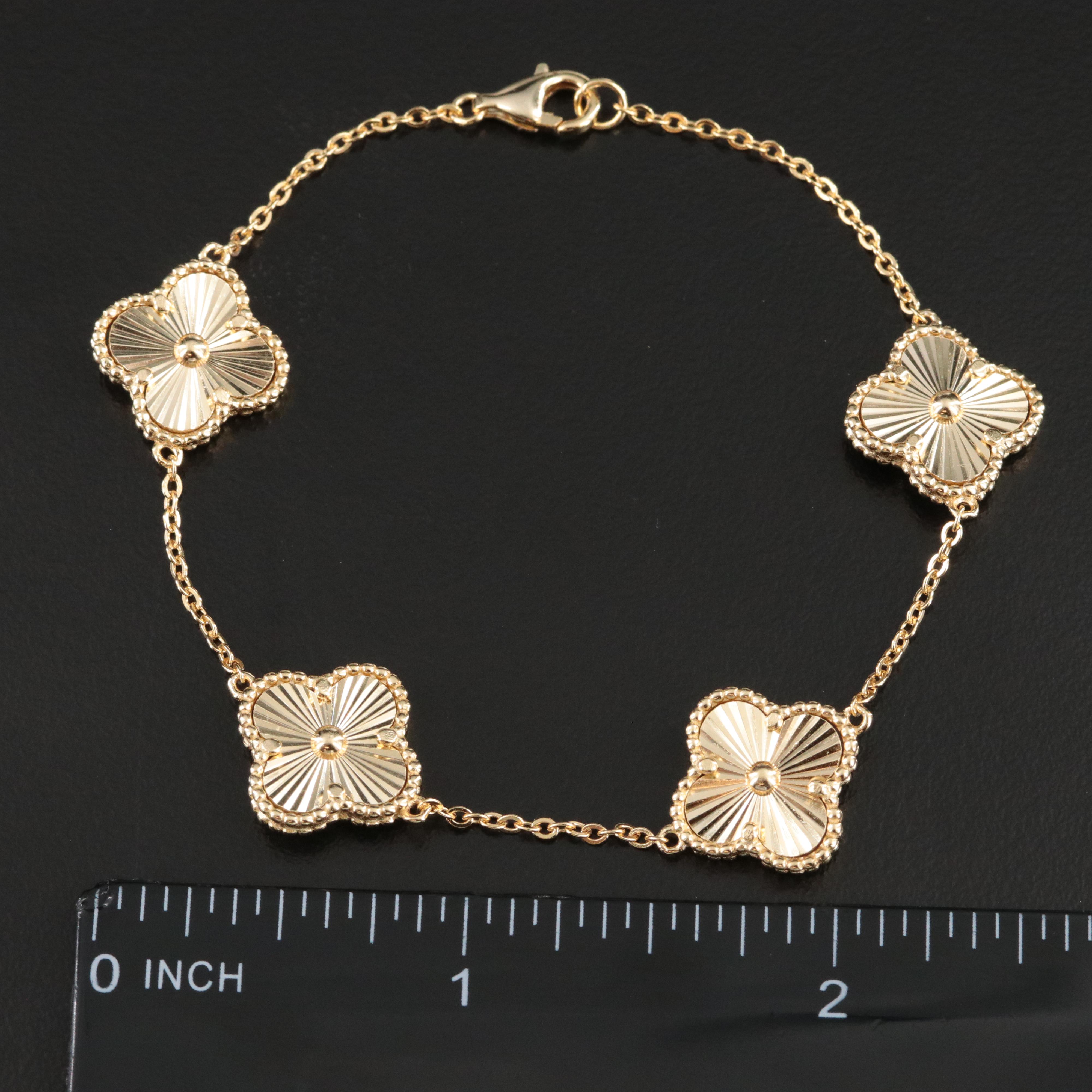 Sterling Quatrefoil Station Bracelet