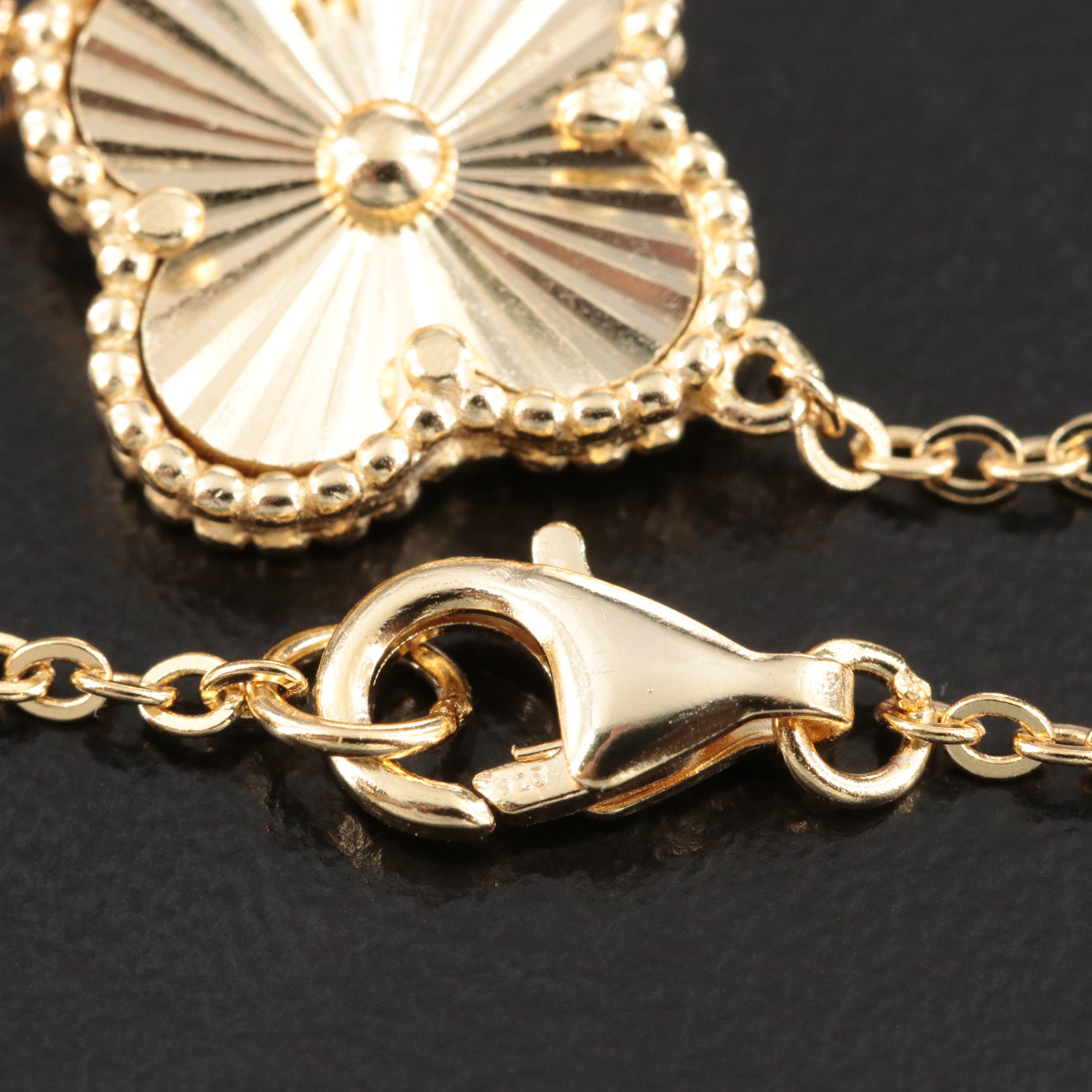 Sterling Quatrefoil Station Bracelet