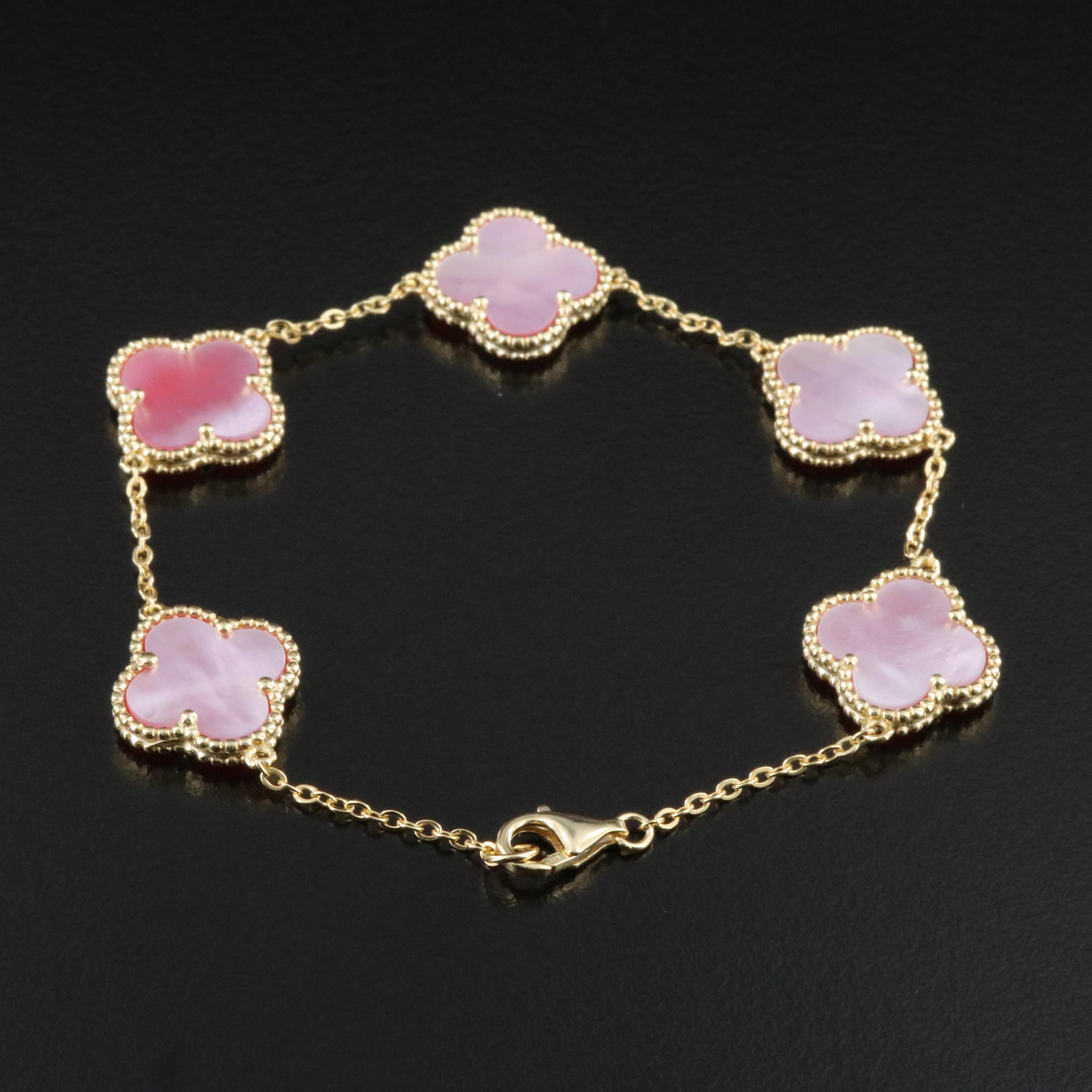 Sterling Mother-of-Pearl Quatrefoil Bracelet