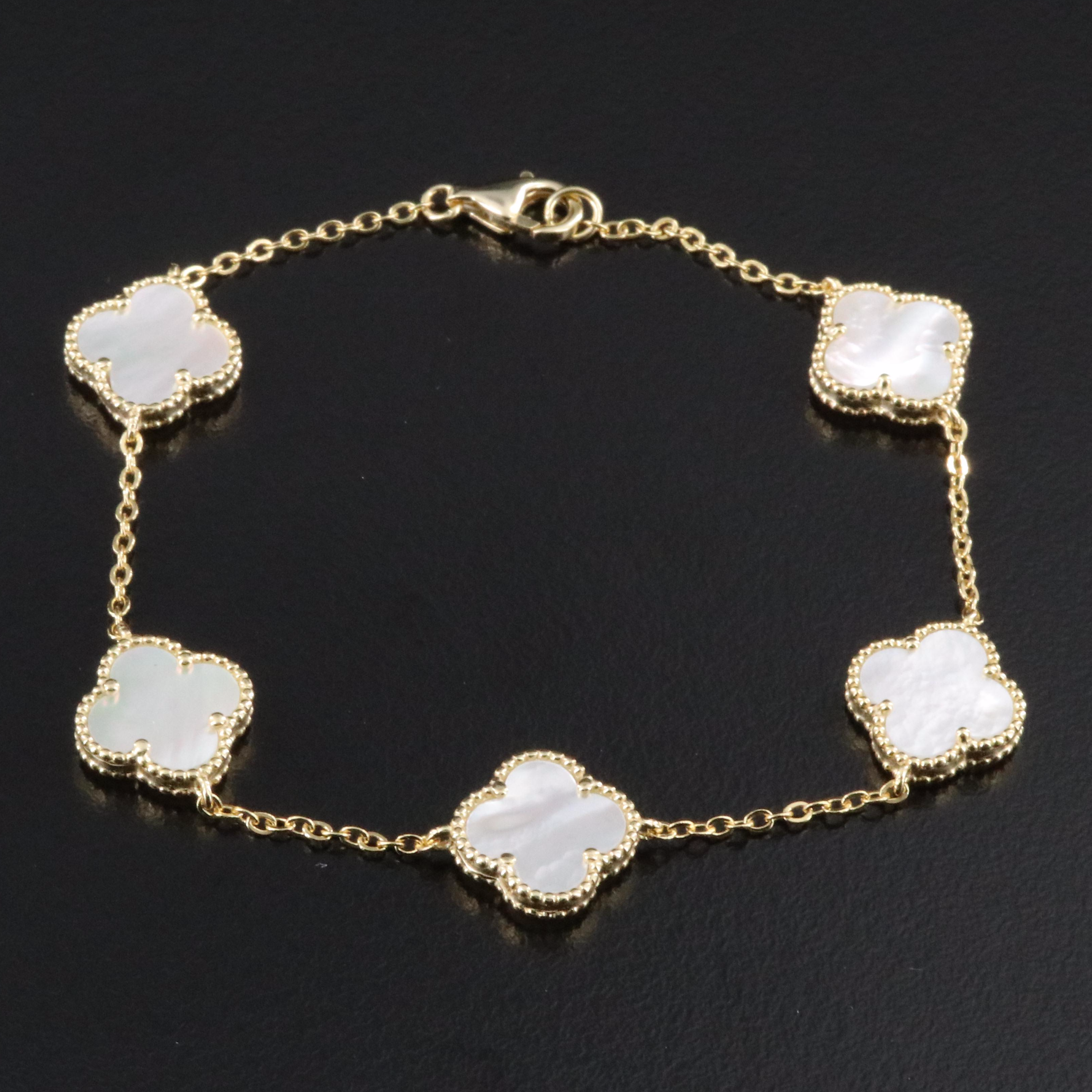 Sterling Mother-of-Pearl Quatrefoil Bracelet