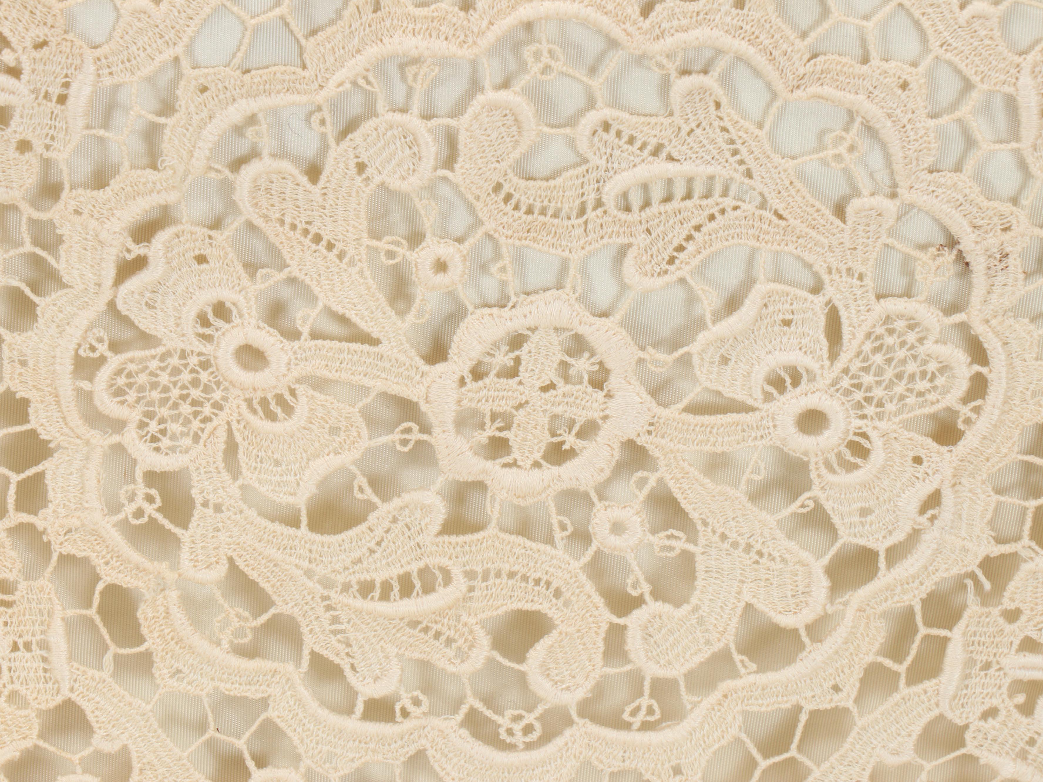 Lace and Appliqué Linen Throw Pillows