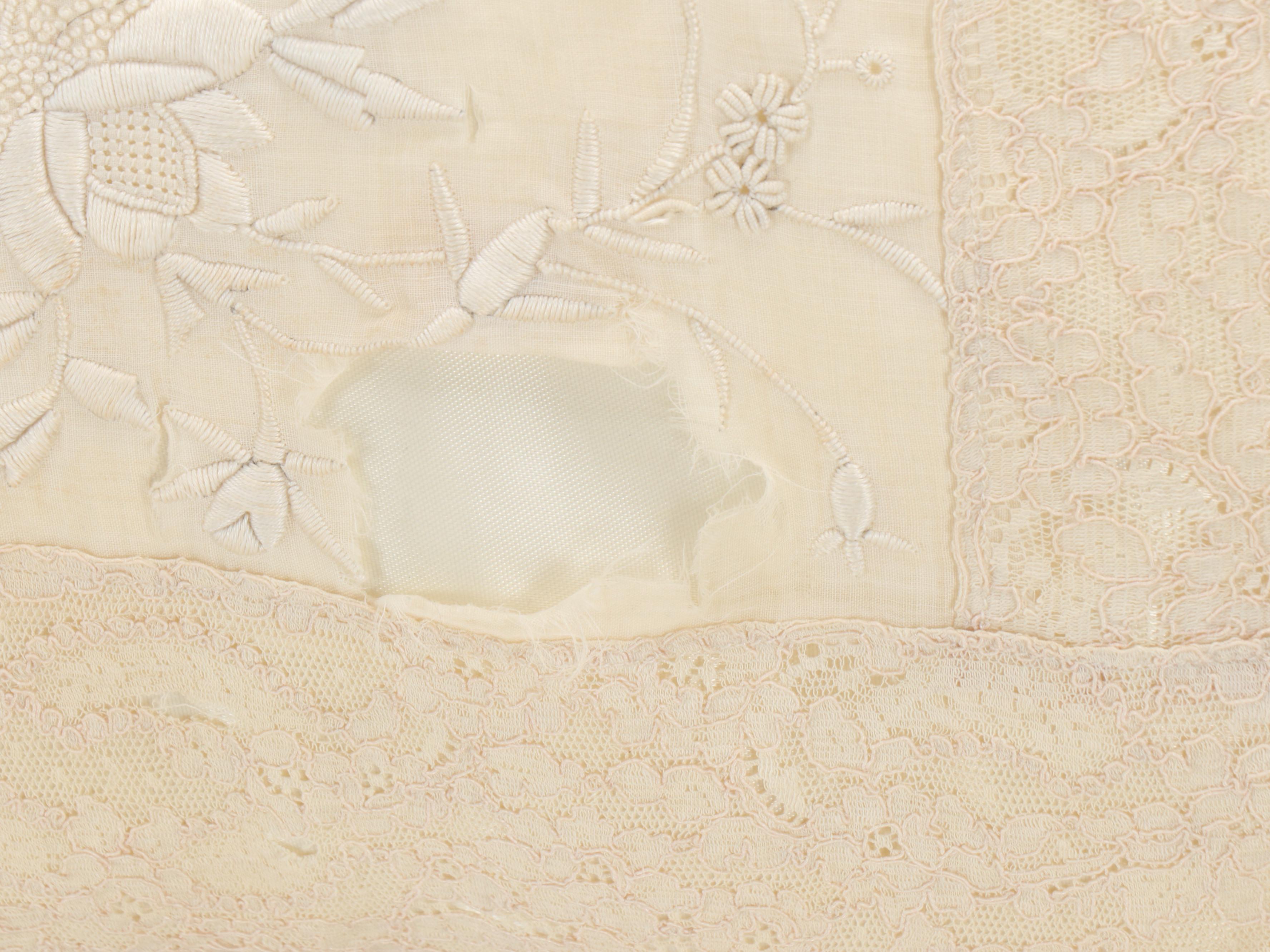 Lace and Appliqué Linen Throw Pillows