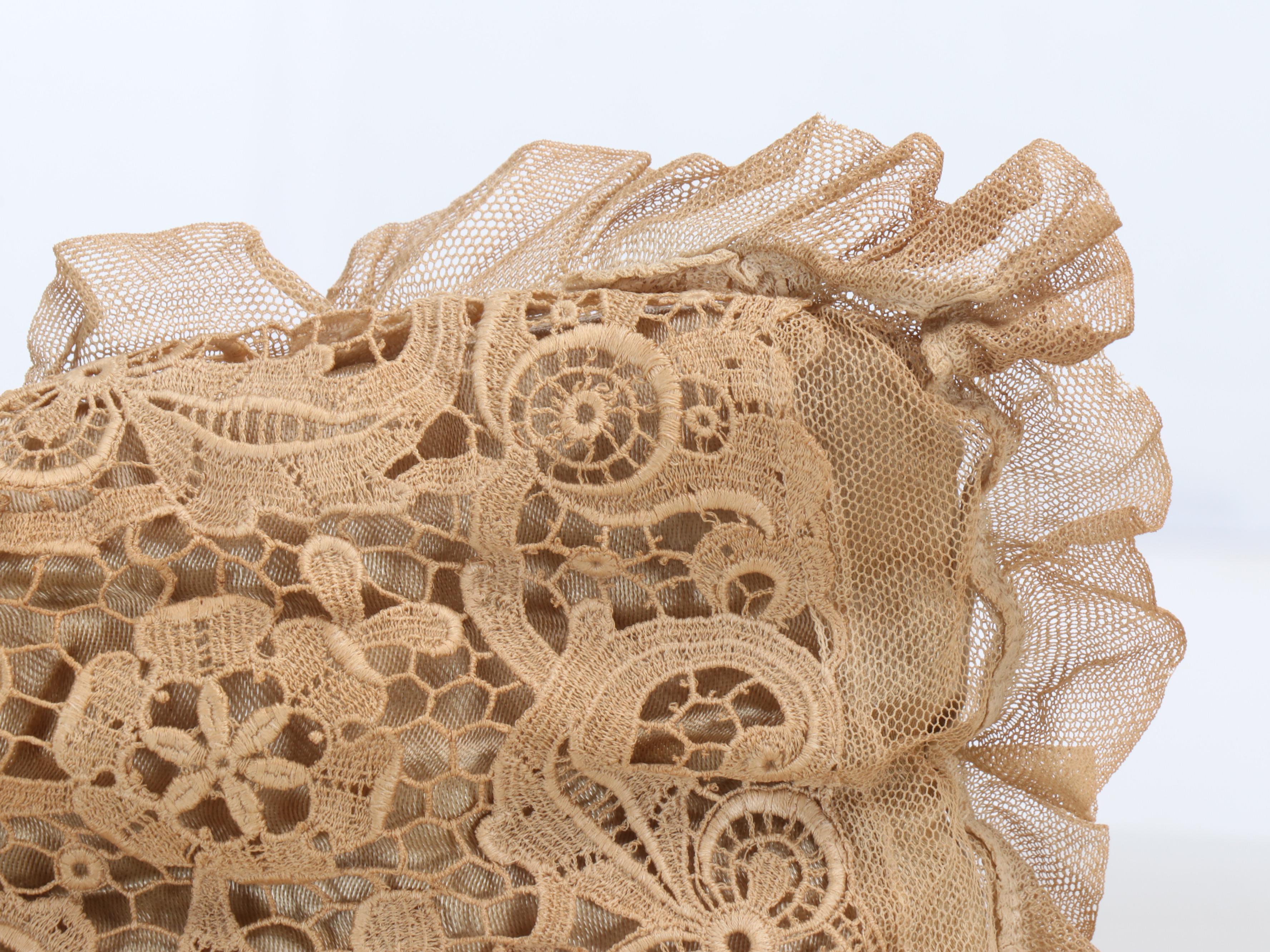 Lace and Appliqué Linen Throw Pillows