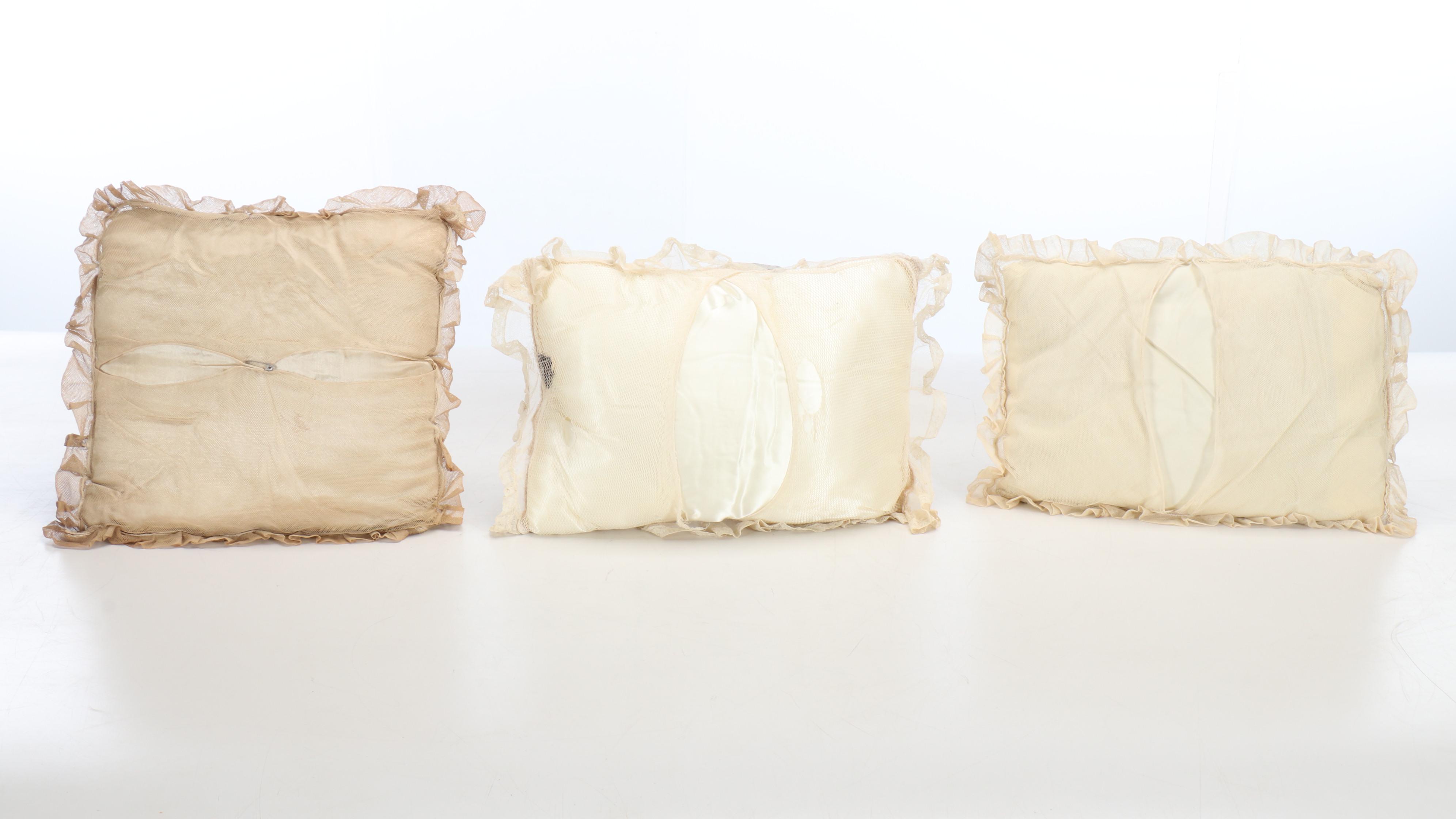 Lace and Appliqué Linen Throw Pillows