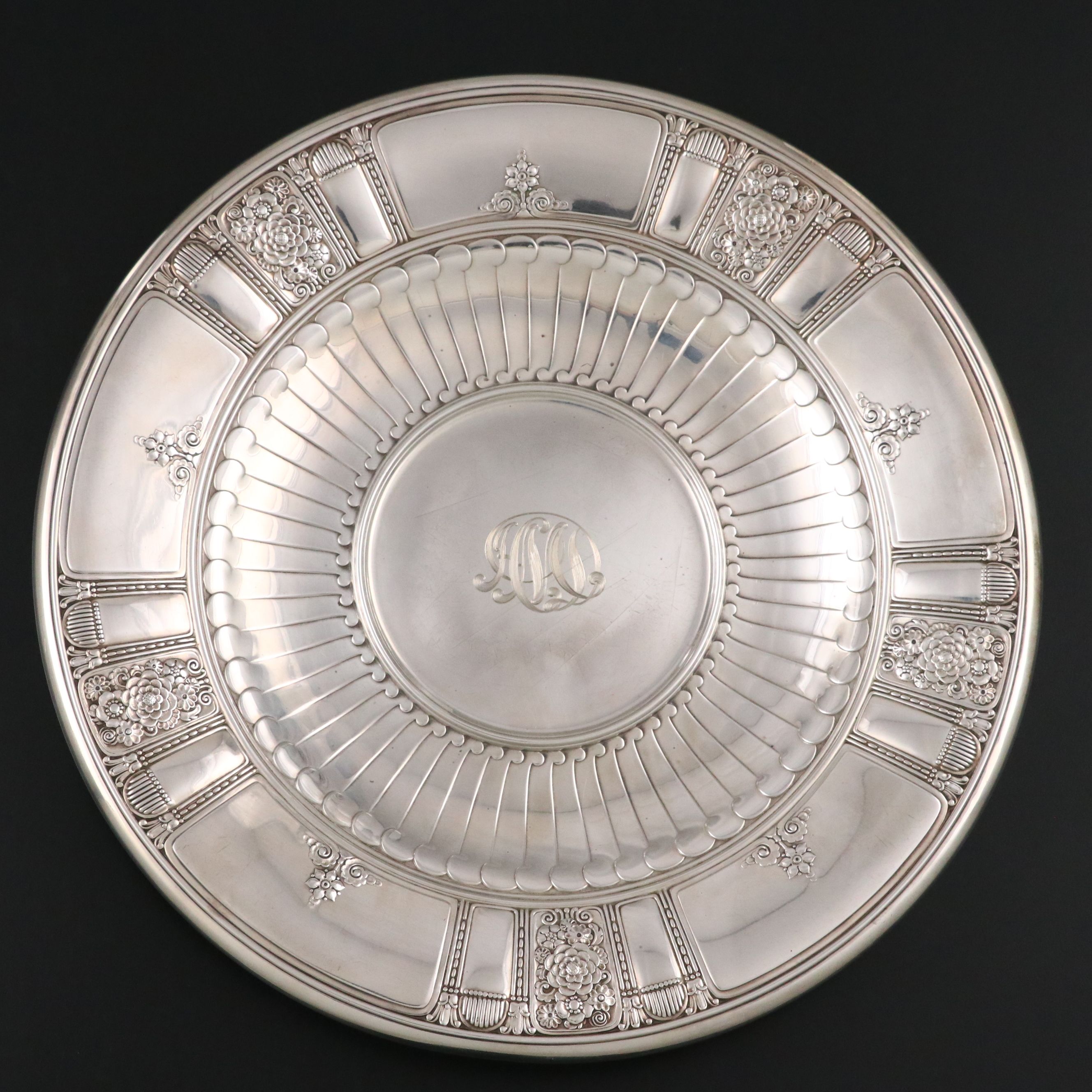Gorham Sterling Silver "Fontenac" Sandwich Plate, 1932