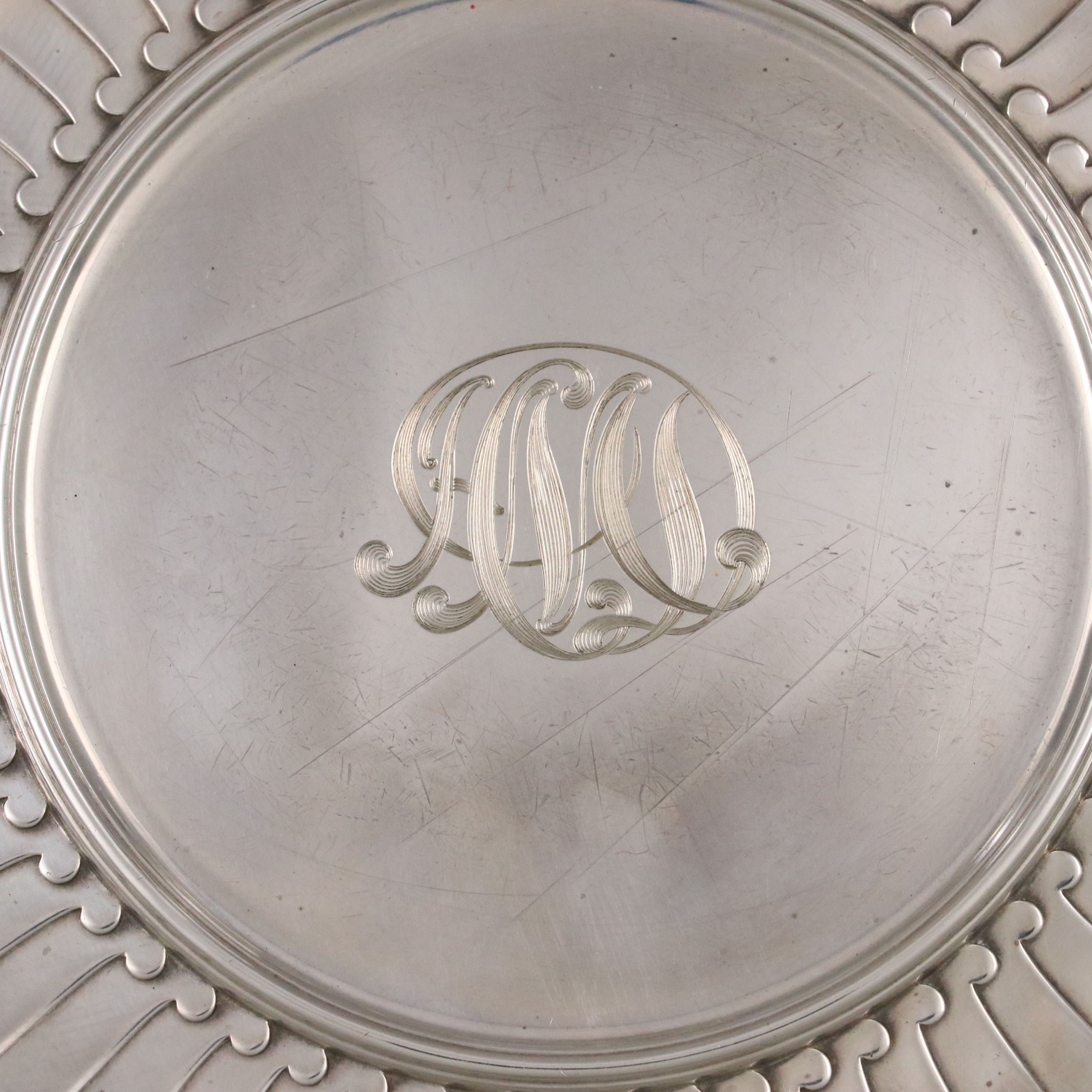 Gorham Sterling Silver "Fontenac" Sandwich Plate, 1932