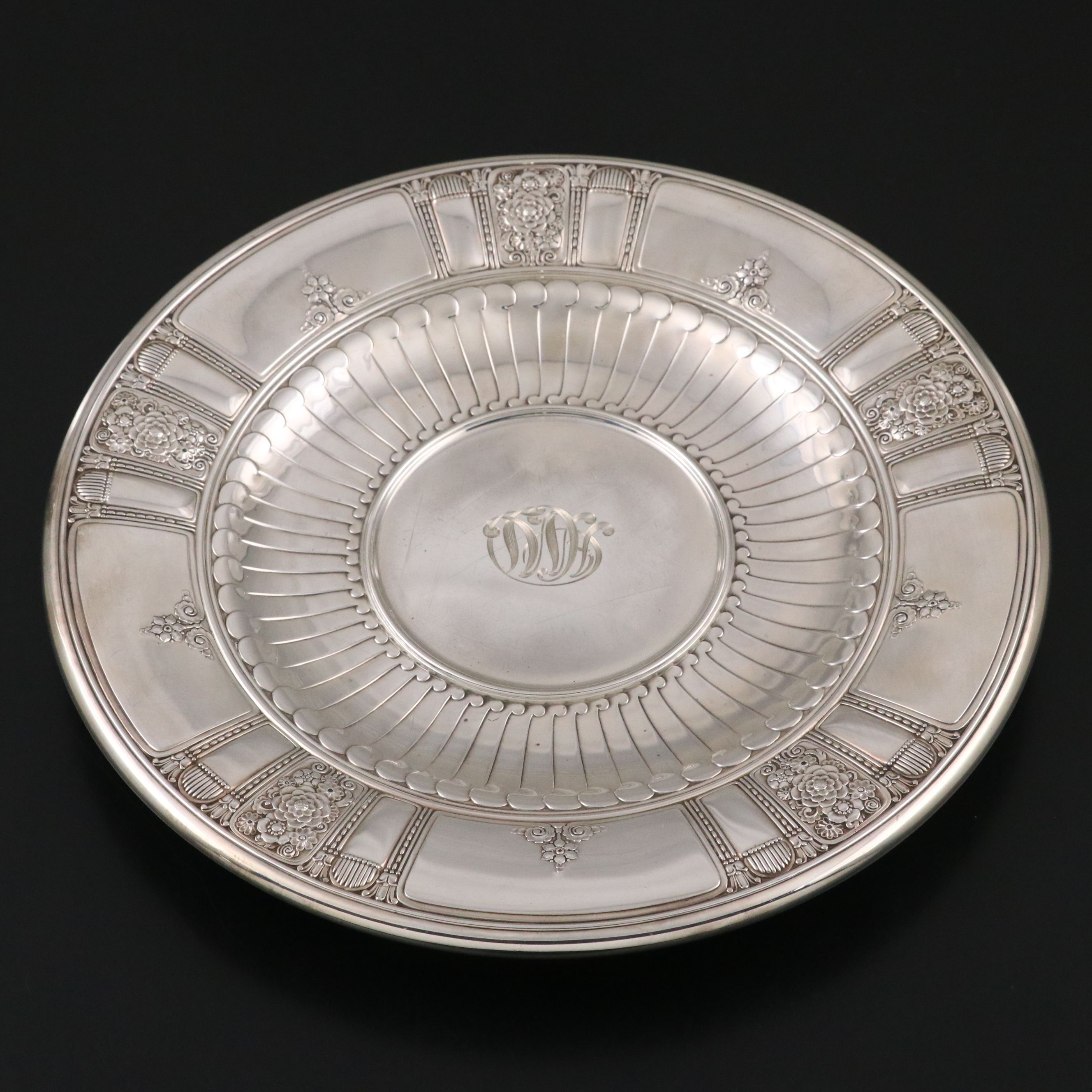 Gorham Sterling Silver "Fontenac" Sandwich Plate, 1932