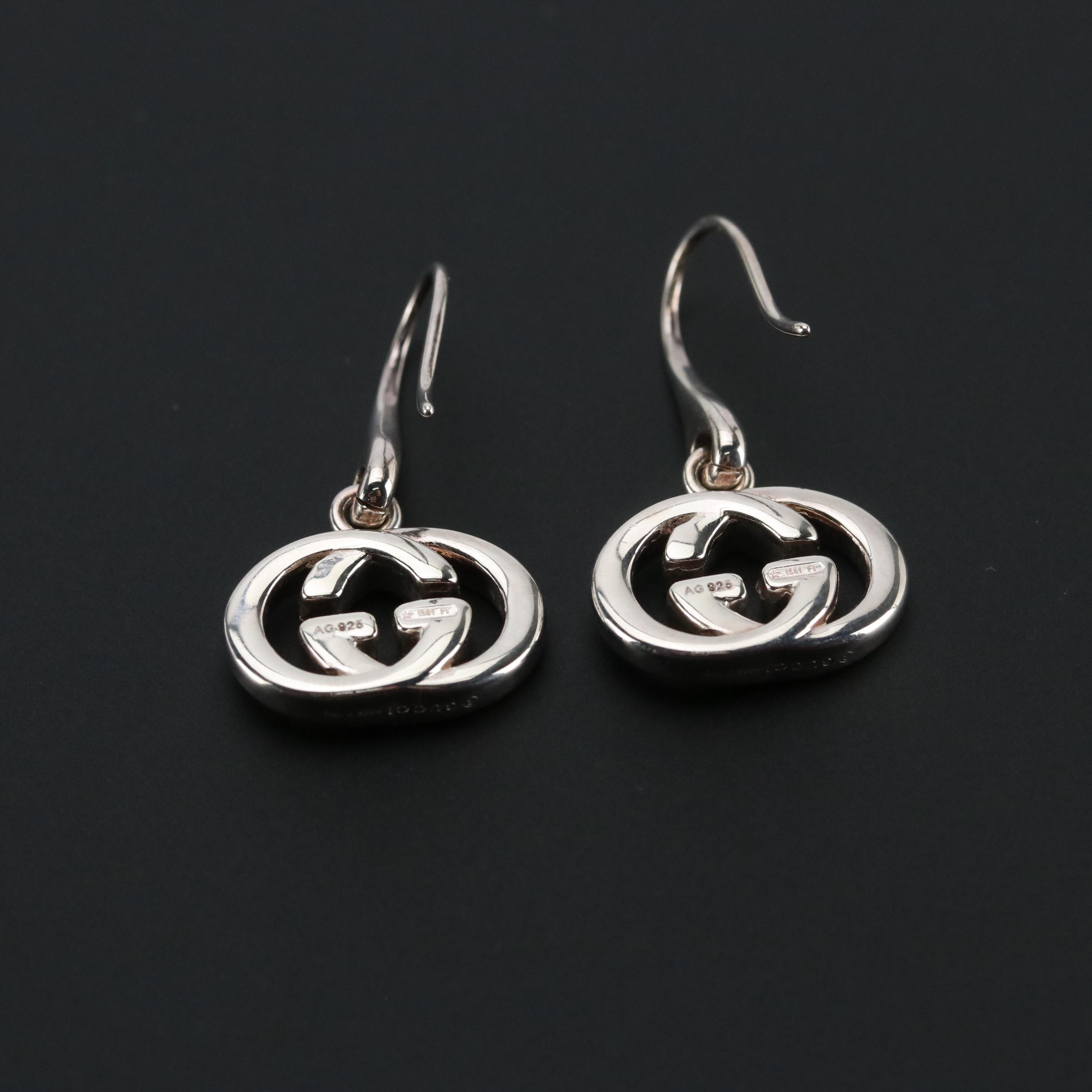 Gucci Interlocking GG Sterling Silver Earrings