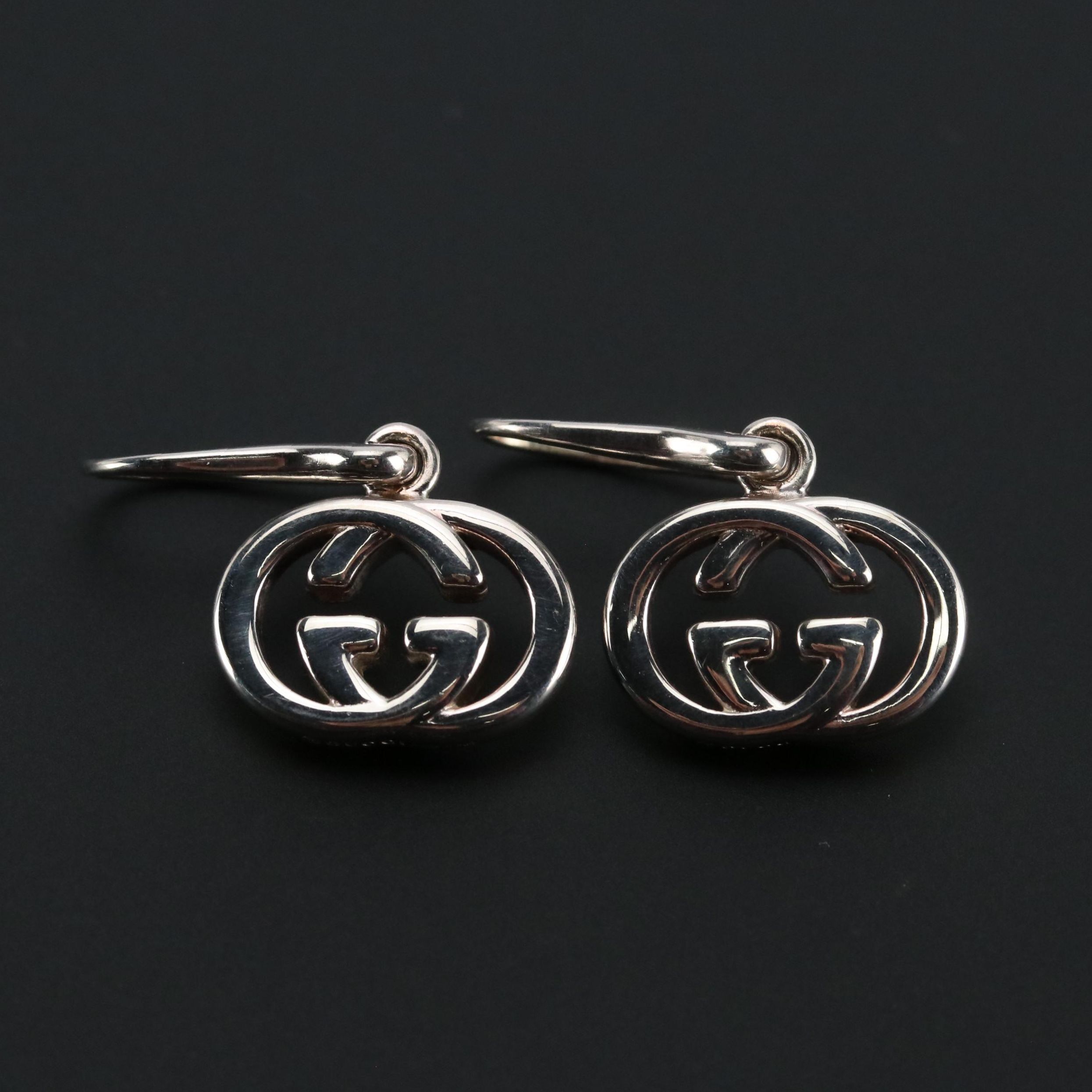 Gucci Interlocking GG Sterling Silver Earrings
