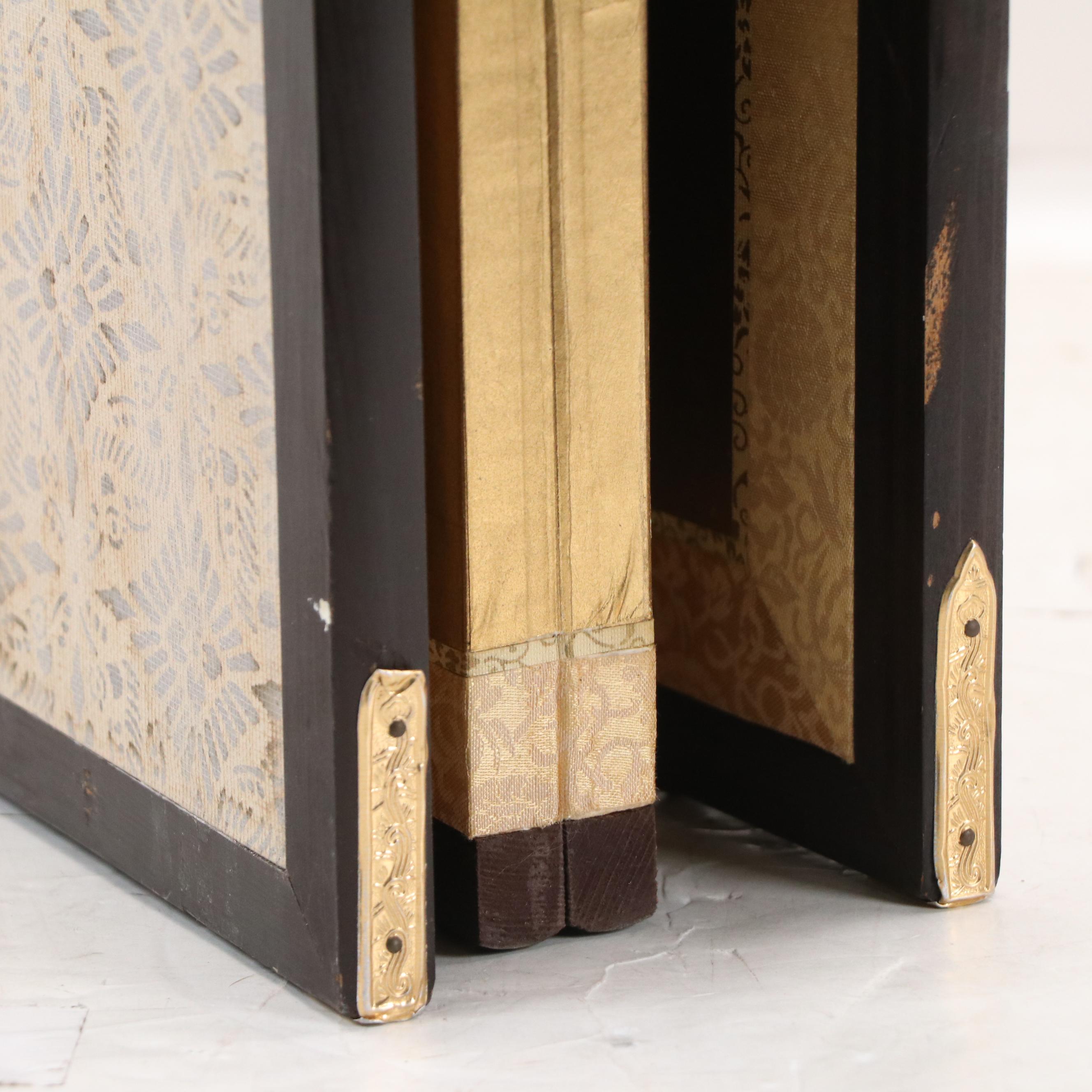 Japanese School Hand-Painted Table Divider Panels with Blossoming Tree