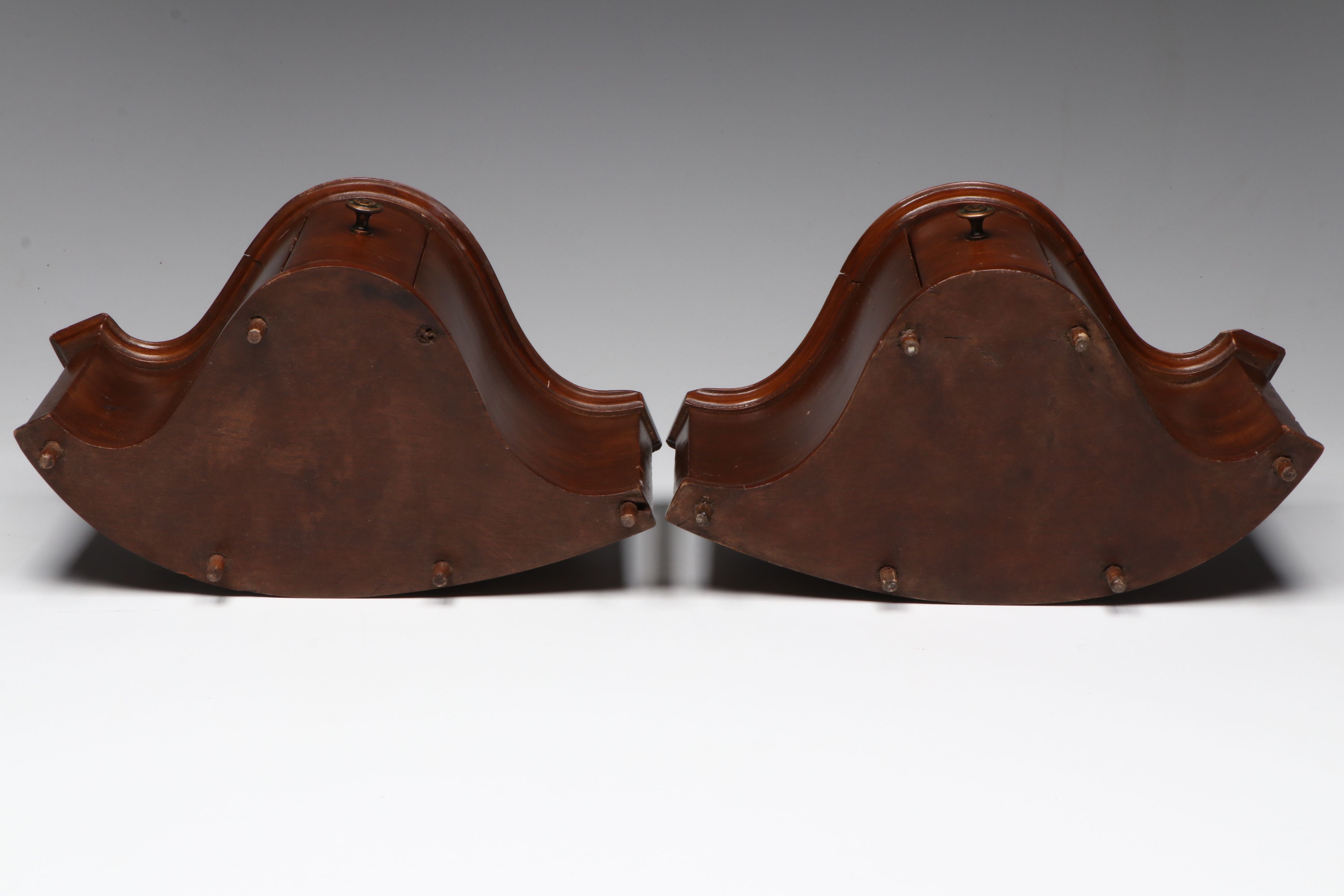 Pair of American Empire Style Mahogany Veneer Miniature Chests, Mid-19th C.