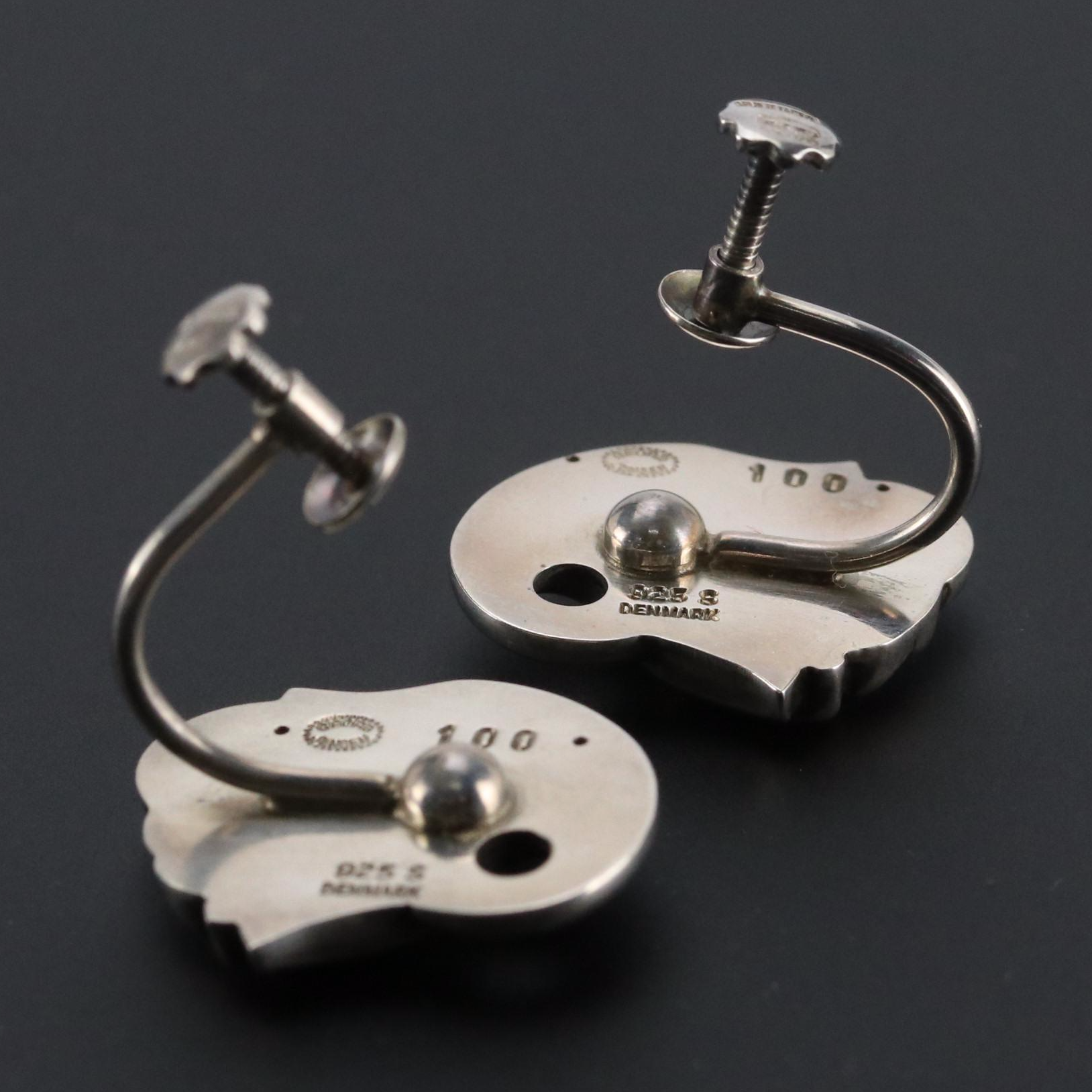 Georg Jensen Sterling Tulip Earrings No.100