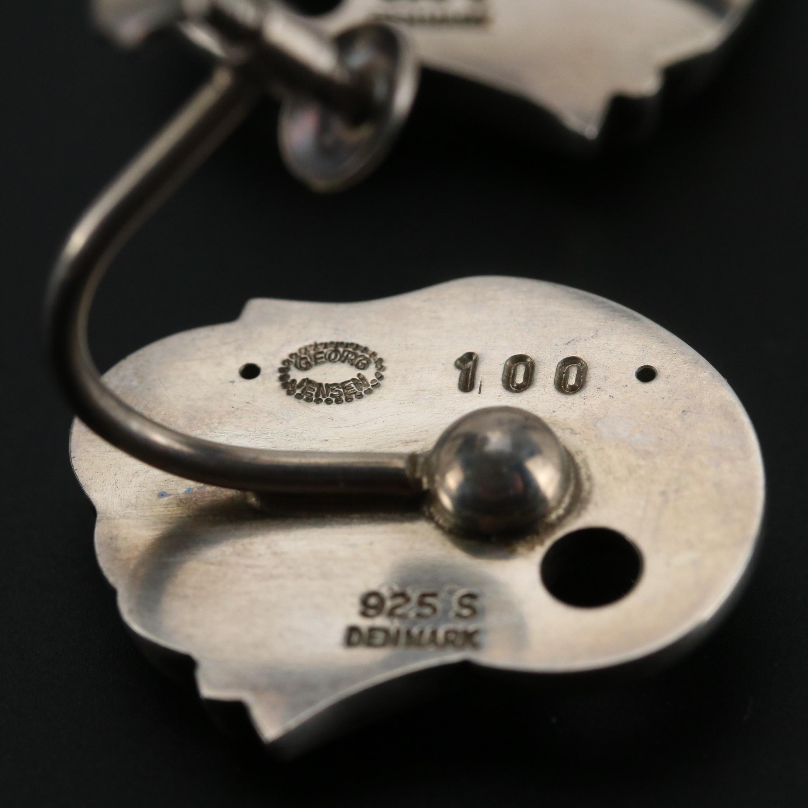 Georg Jensen Sterling Tulip Earrings No.100