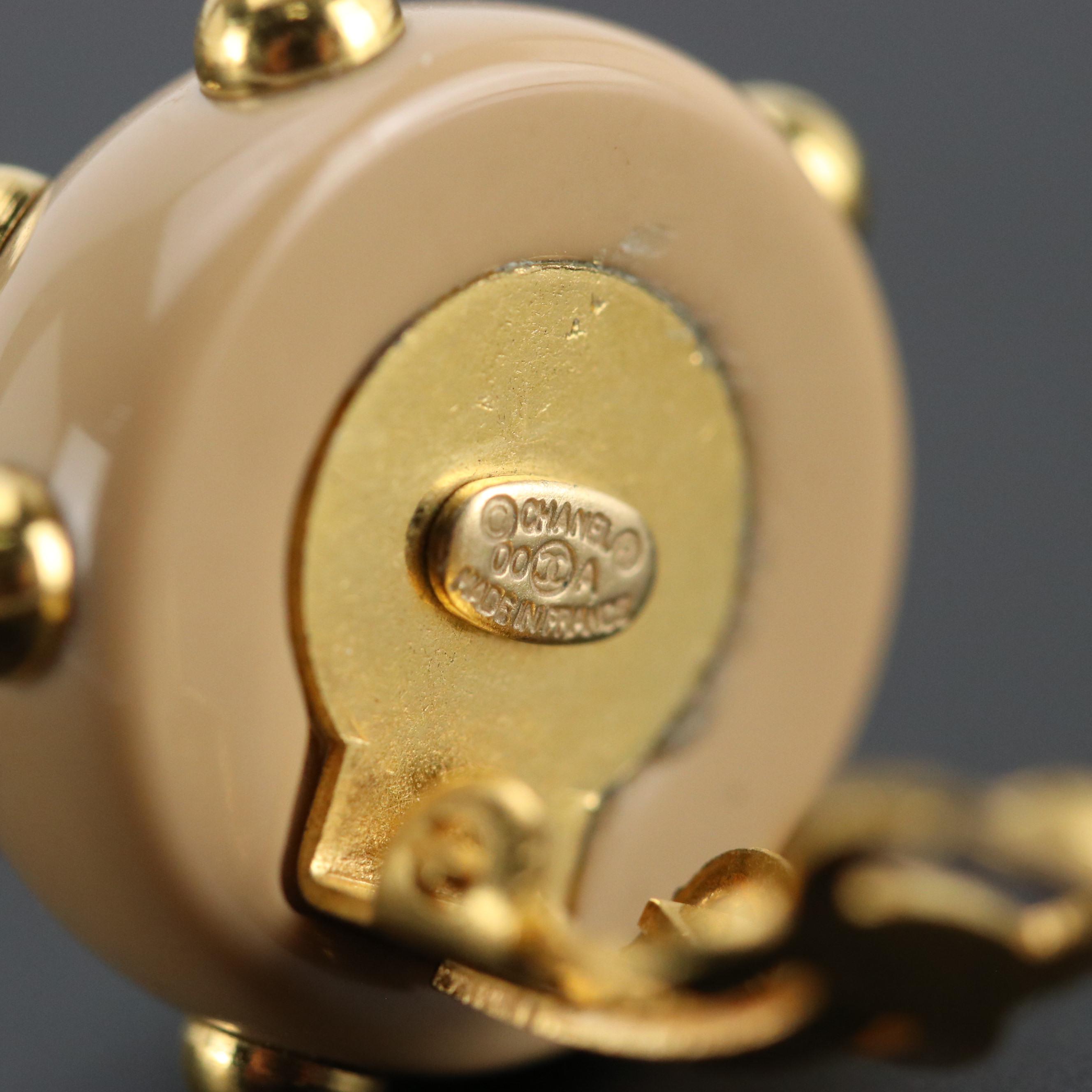 Chanel CC Studs Button Clip Earrings