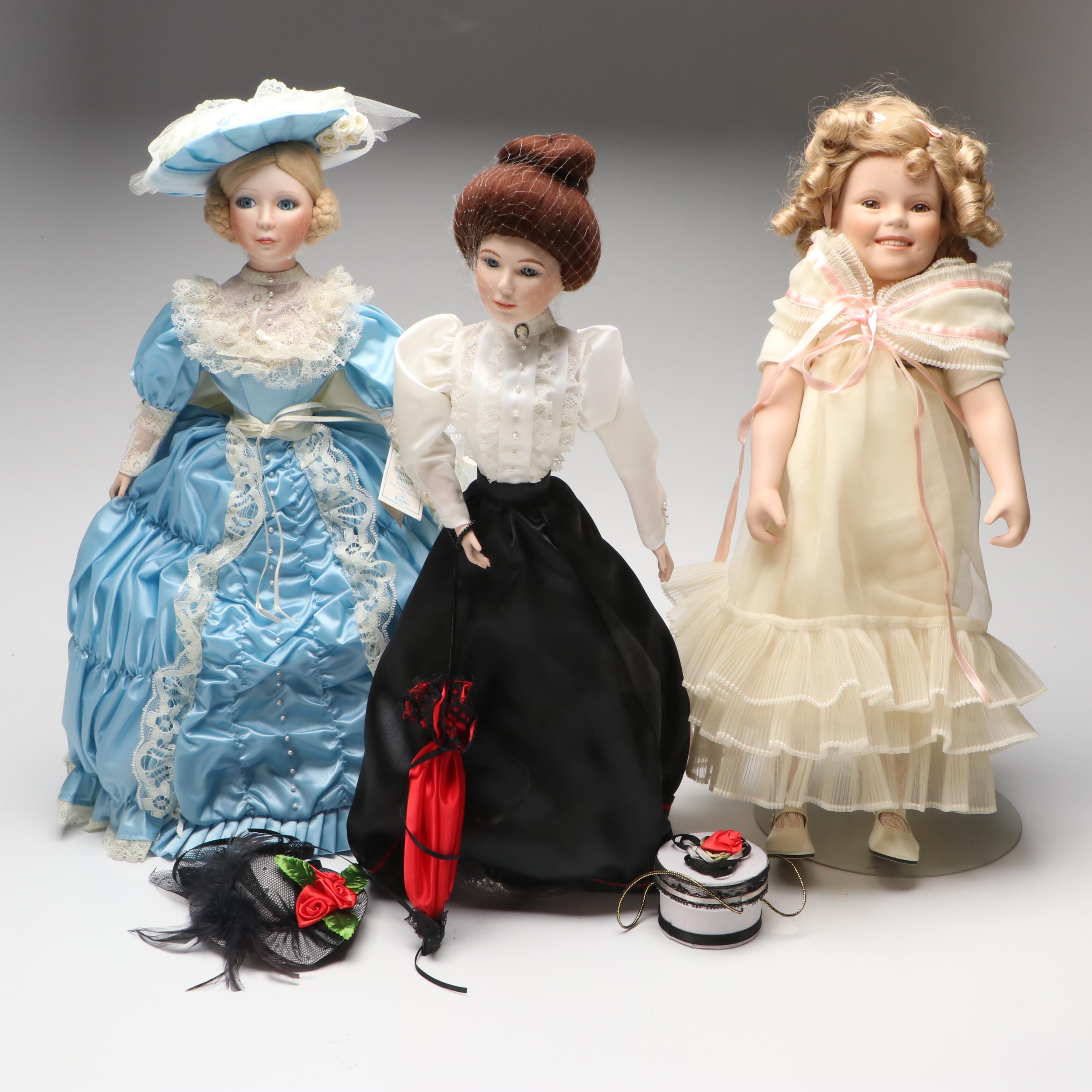 Edwin M. Knowles "Charm of the Southern Belle" and Other Porcelain Dolls