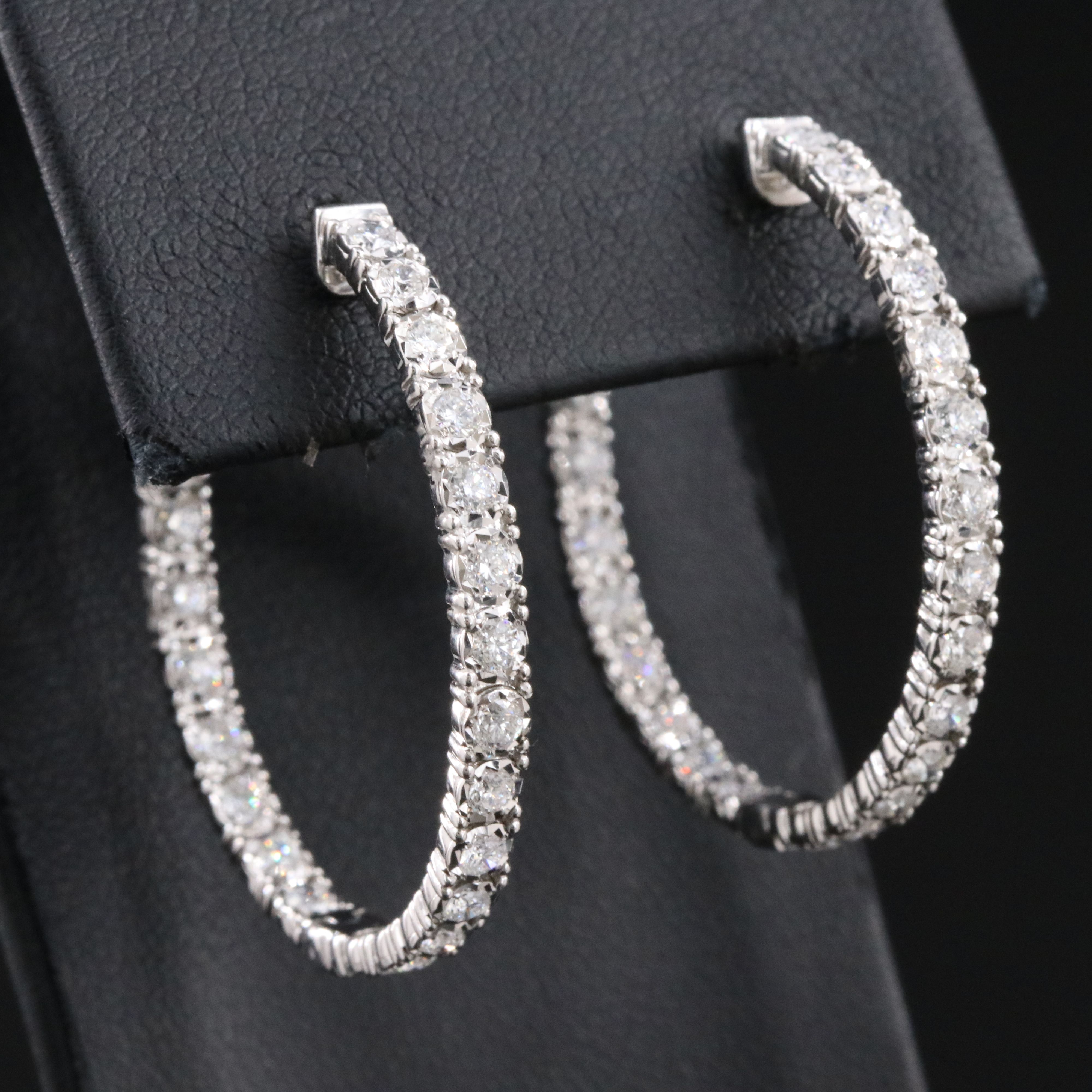 14K 1.50 CTW Diamond Inside-Out Hoop Earrings