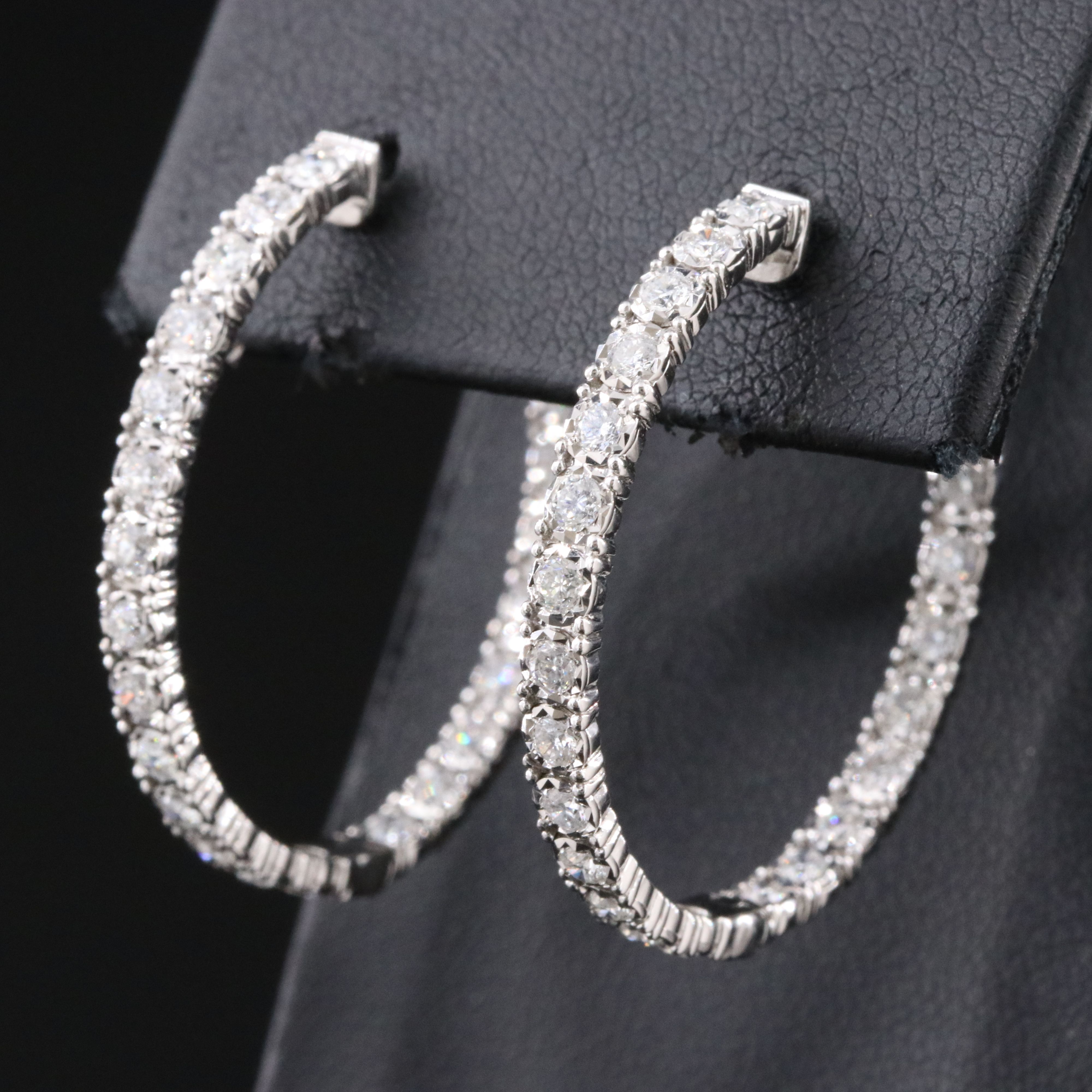 14K 1.50 CTW Diamond Inside-Out Hoop Earrings
