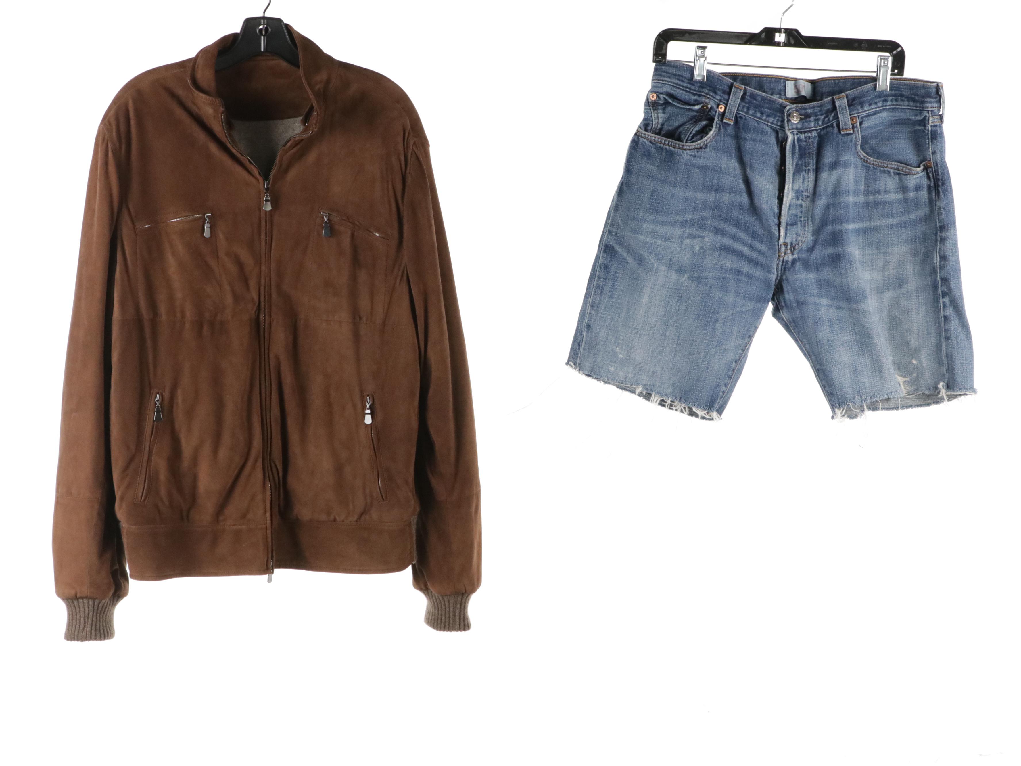 Men's Loro Piana, Battistoni, and More Suede/Cashmere Jacket, Pants and Cut-Offs