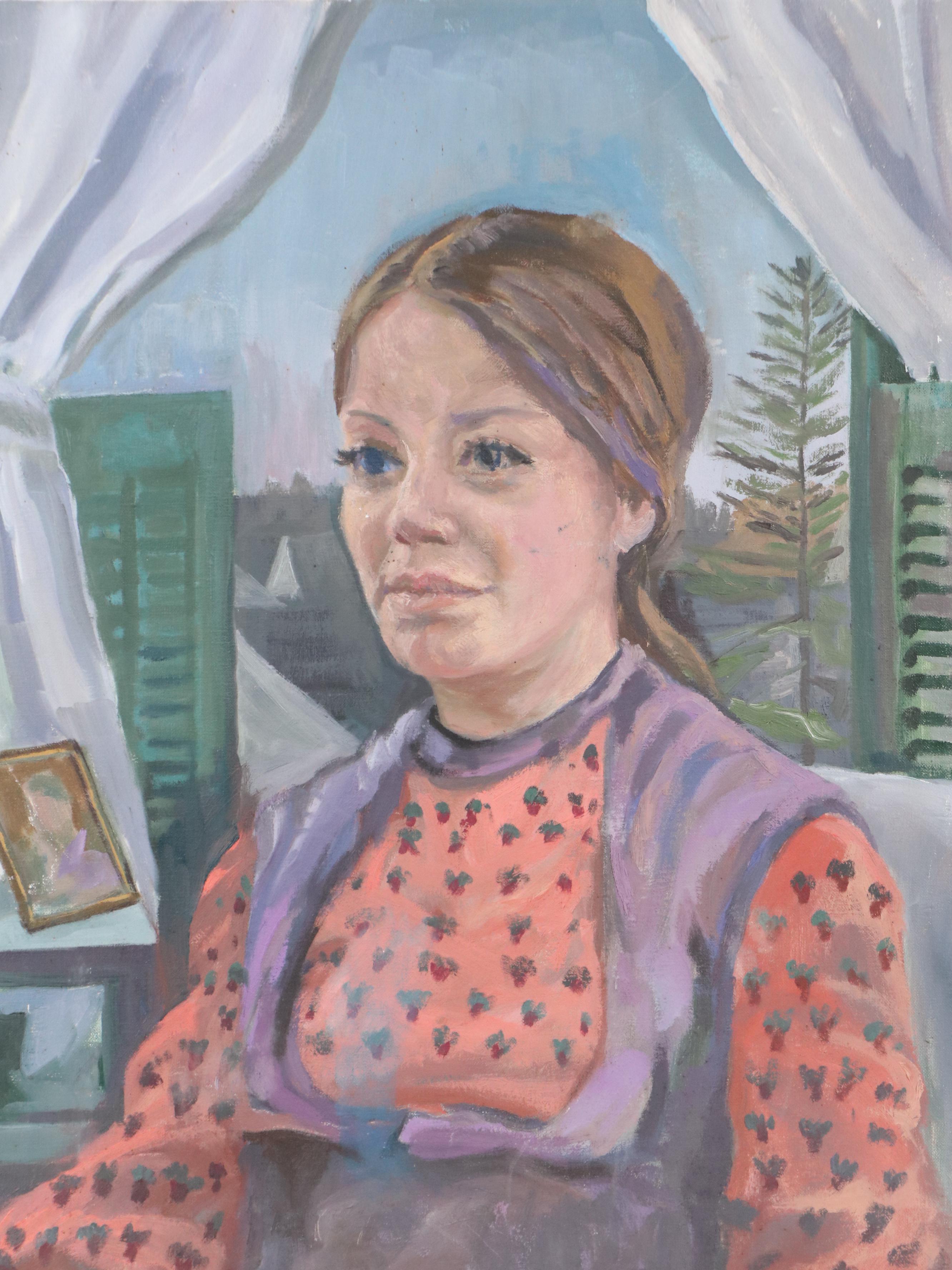 American School Portrait Oil Painting of Woman