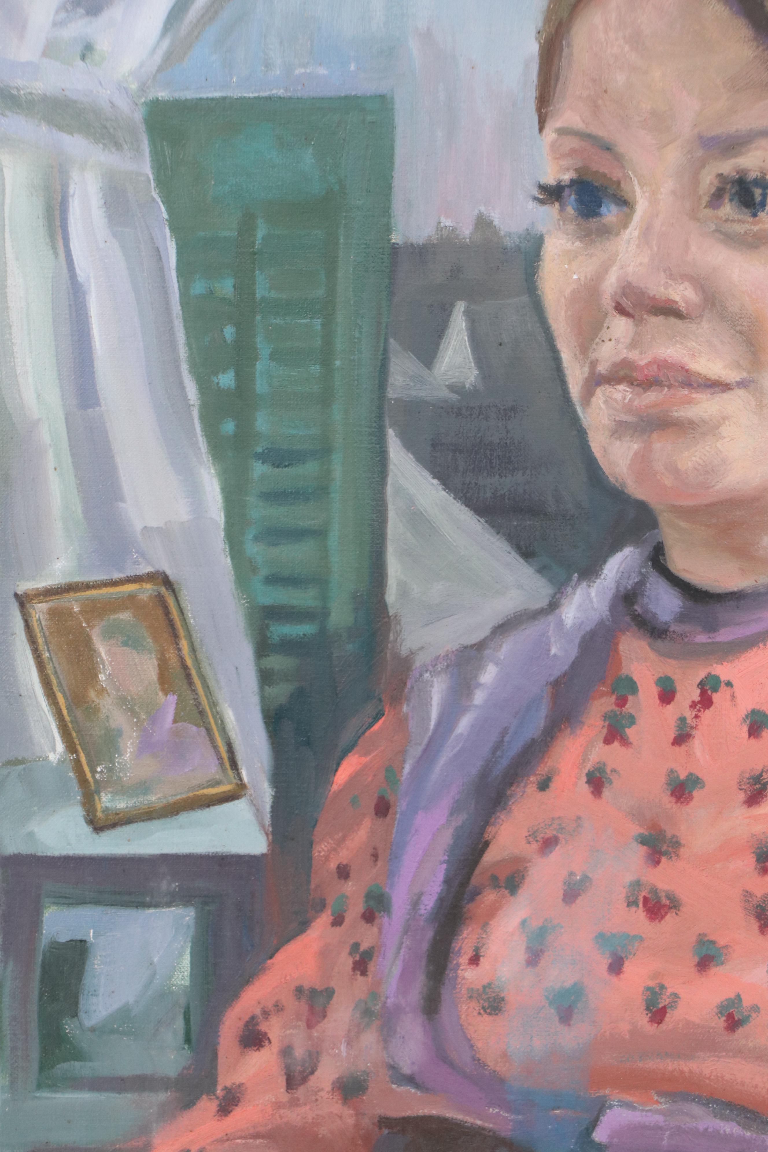 American School Portrait Oil Painting of Woman