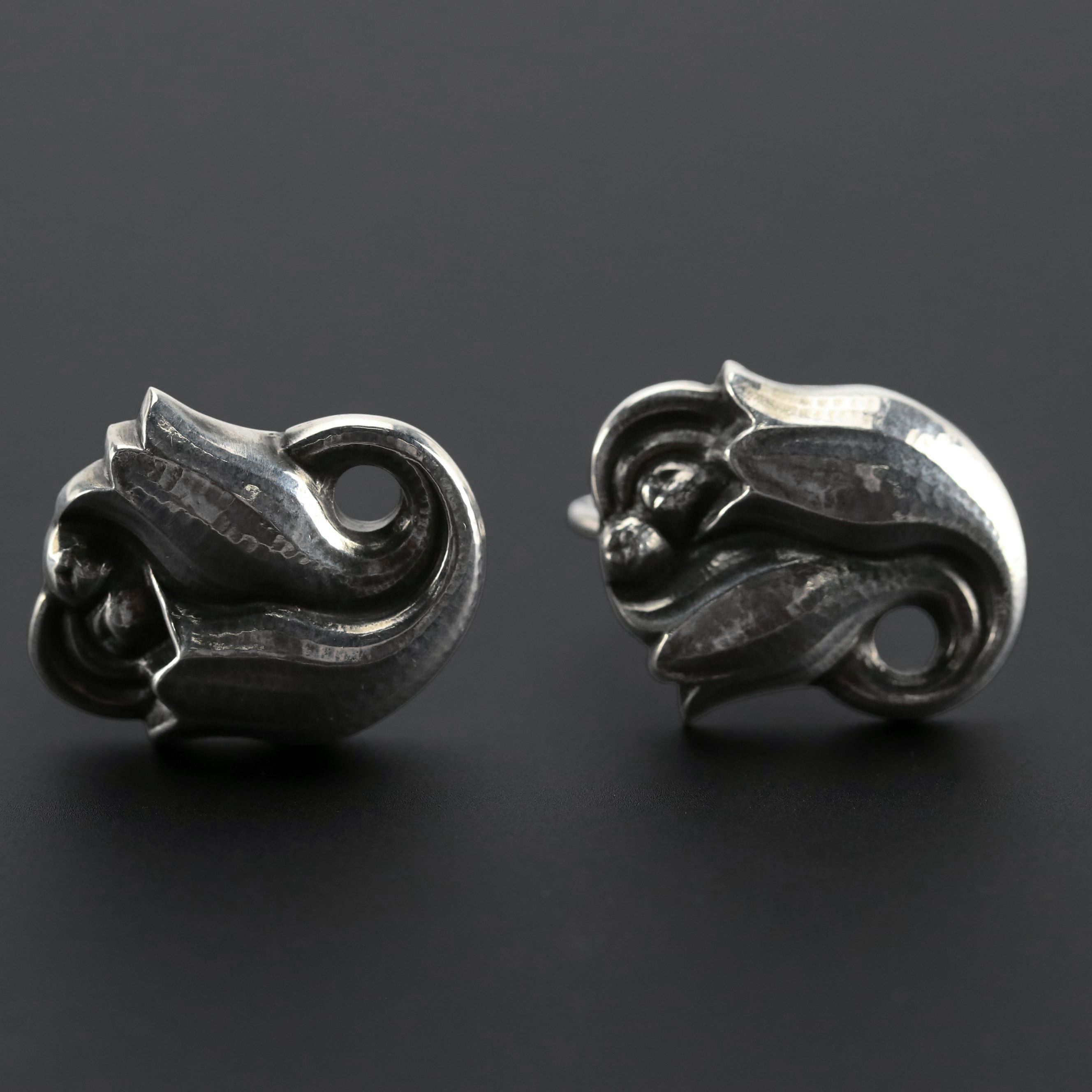Georg Jensen Sterling Tulip Earrings No.100