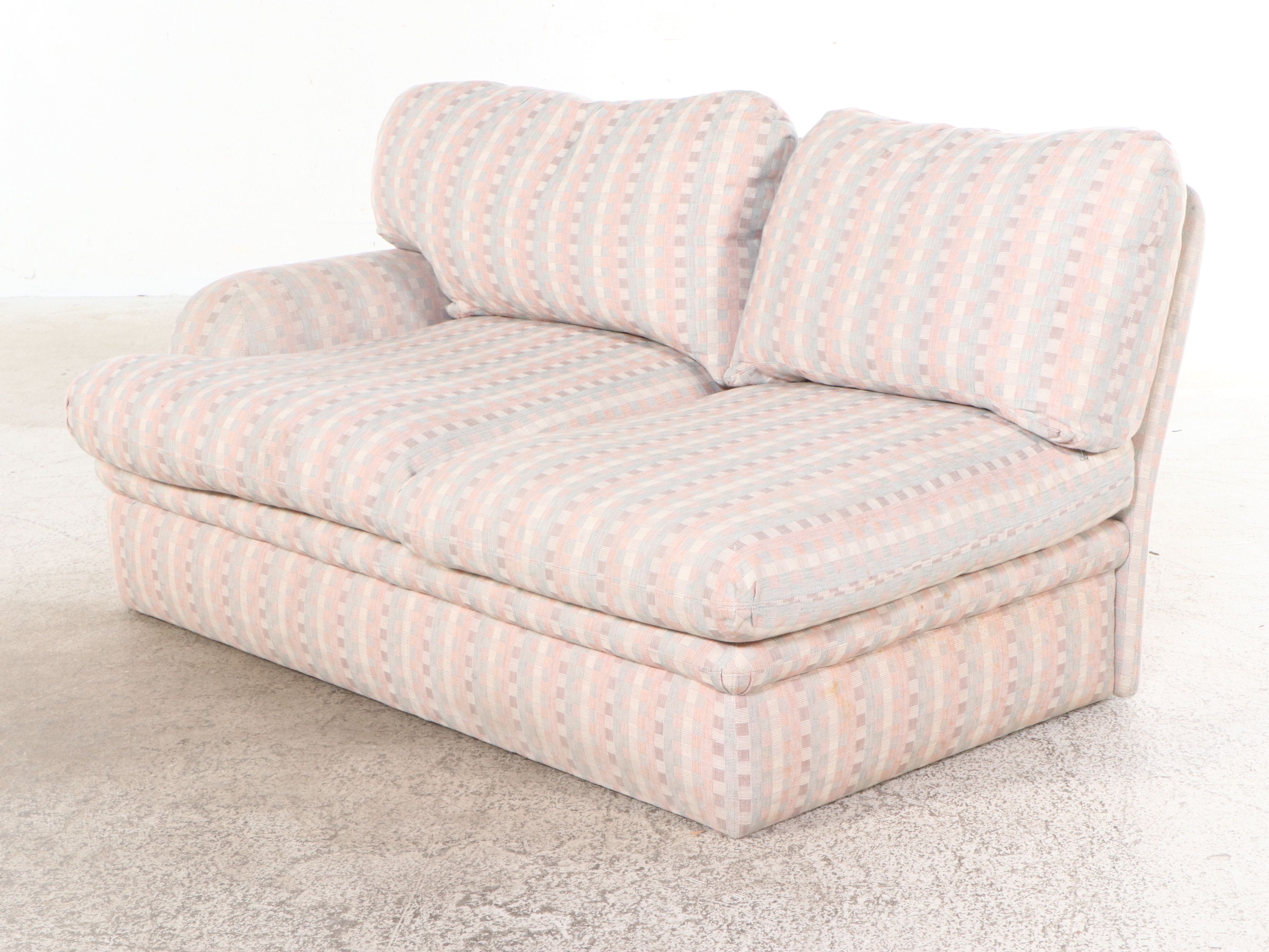 Swaim Originals Overstuffed Upholstered Sectional Sofa with Ottoman