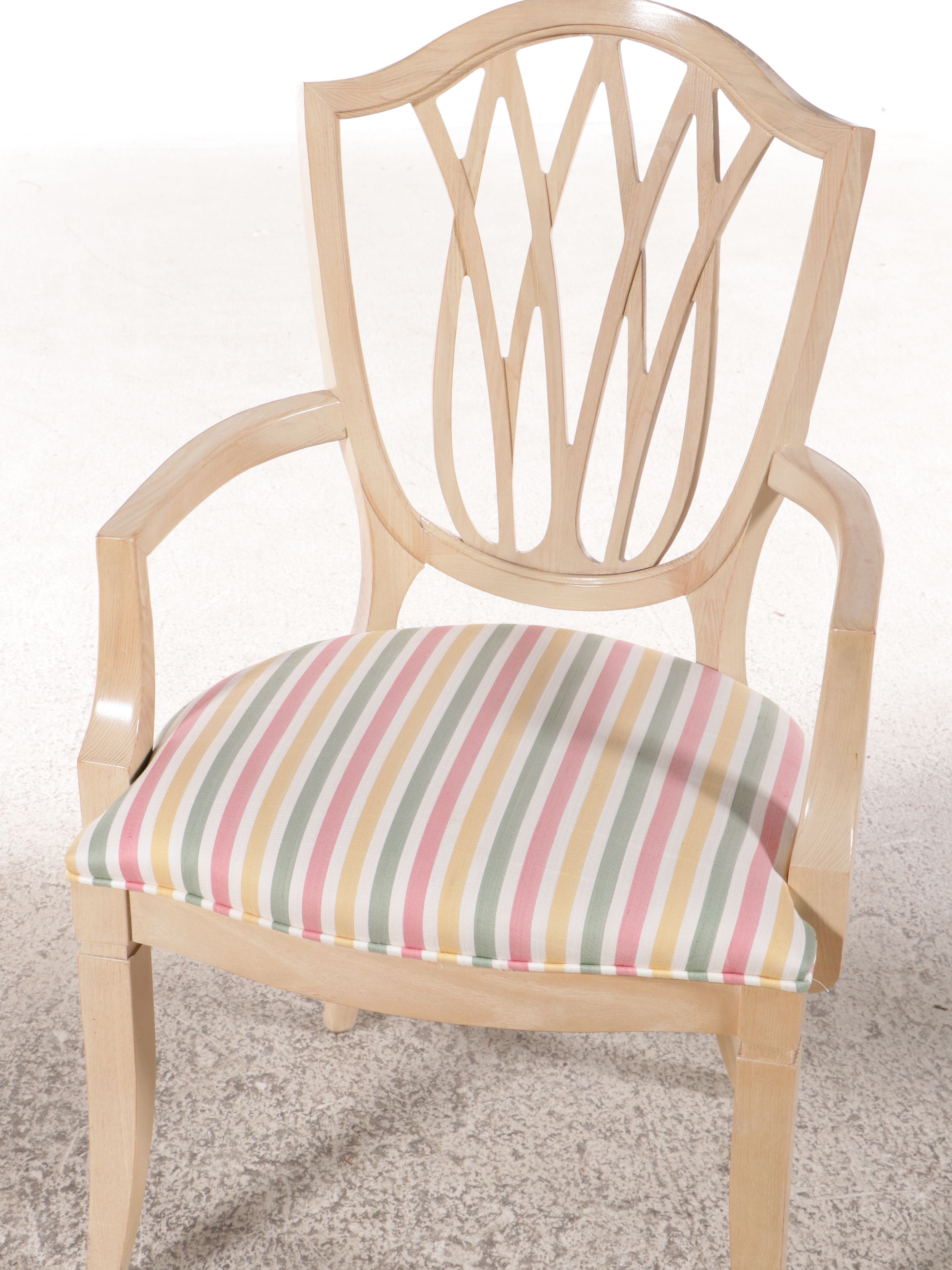 Seven-Piece Century Furniture Hepplewhite Style Bleached Oak Dining Set