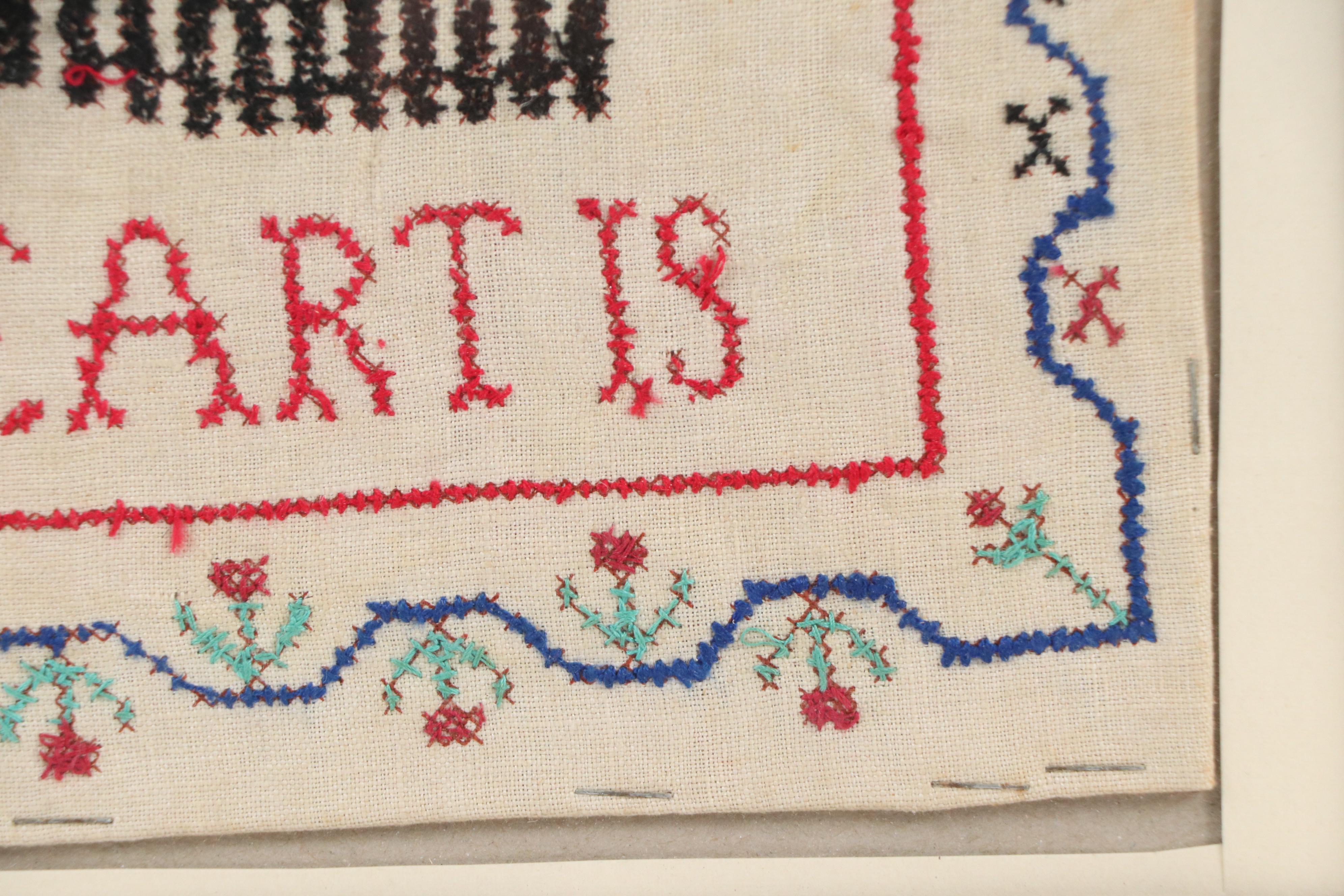 Cross-Stitch Panel "Home Is Where The Heart Is," 19th to Early 20th Century