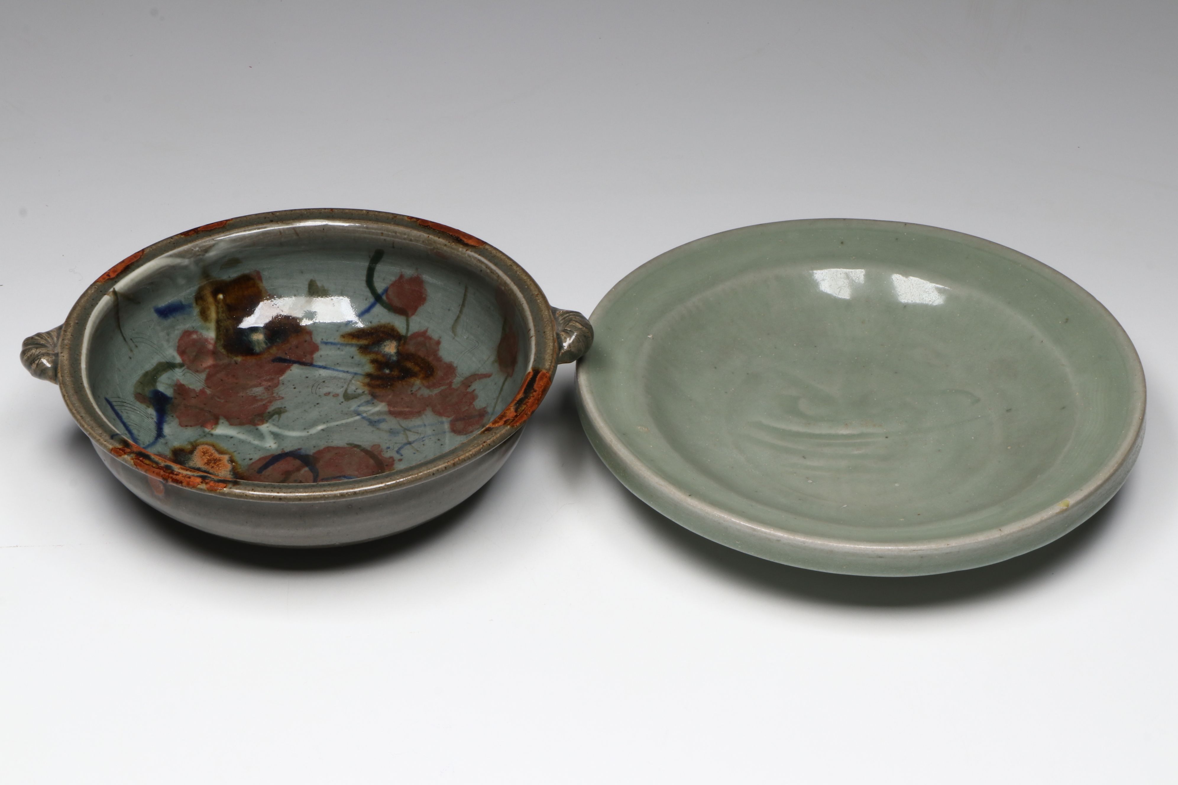 Art Pottery Ceramic Creamers, Bowls, and Handled Bowl