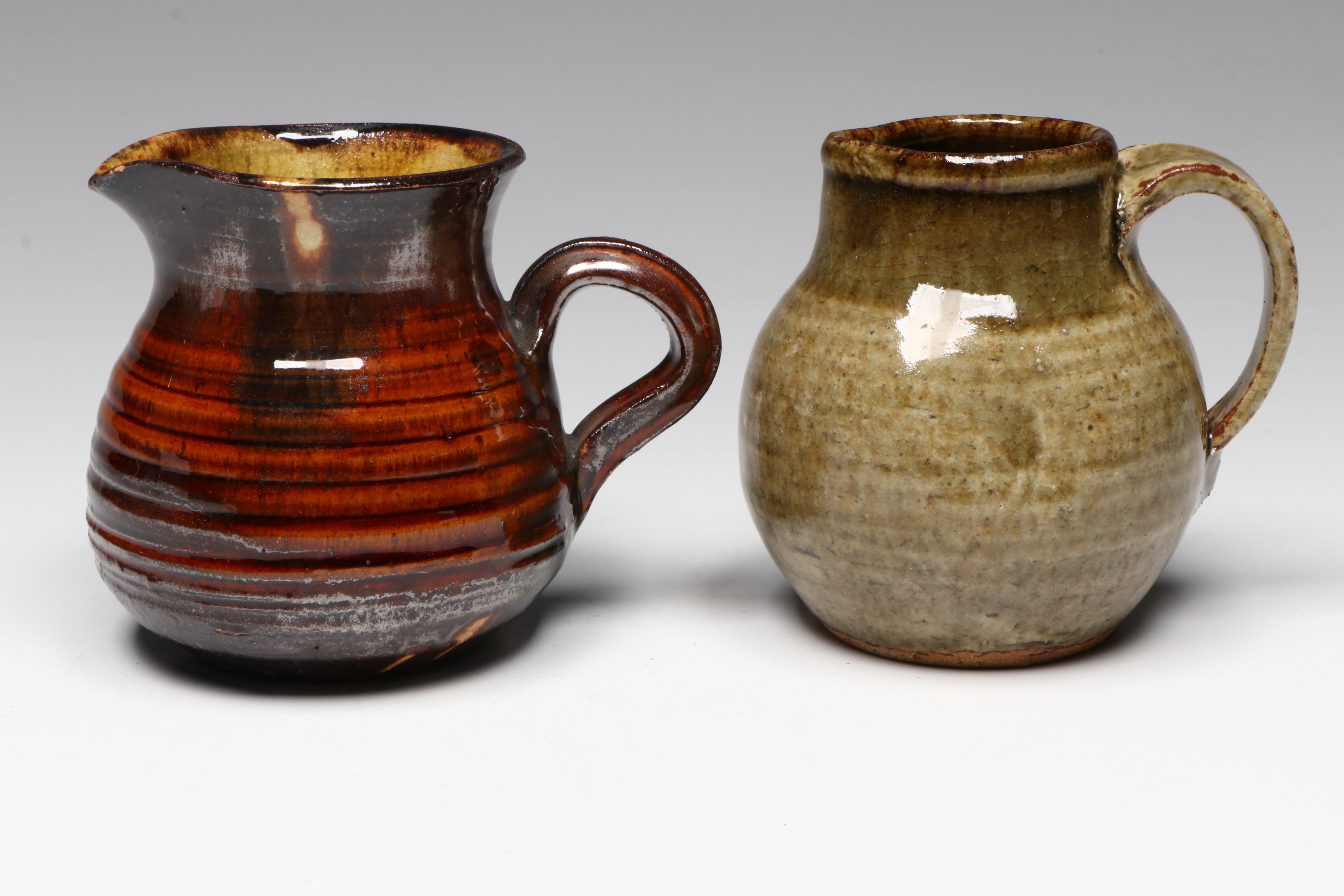 Art Pottery Ceramic Creamers, Bowls, and Handled Bowl