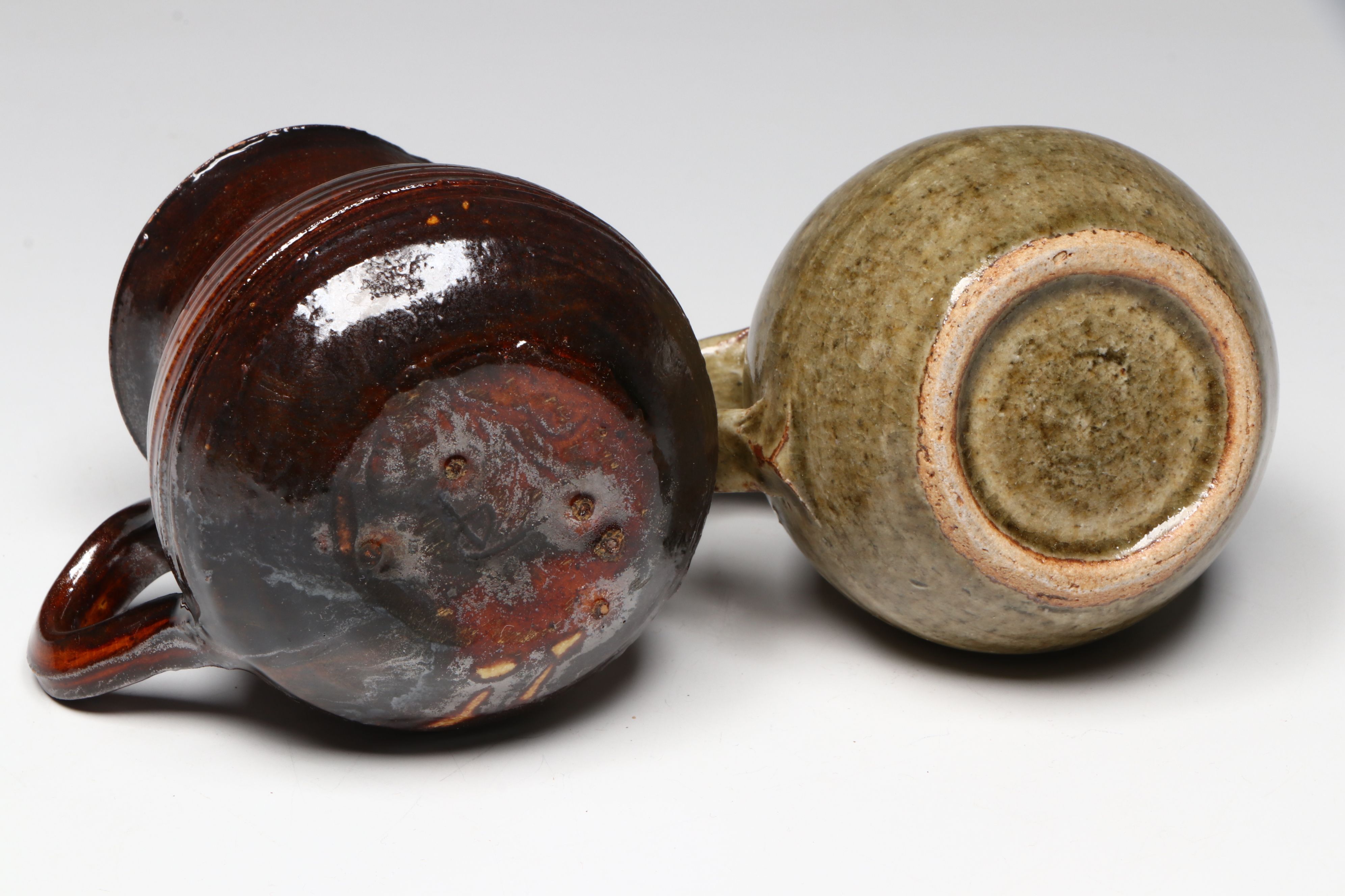 Art Pottery Ceramic Creamers, Bowls, and Handled Bowl