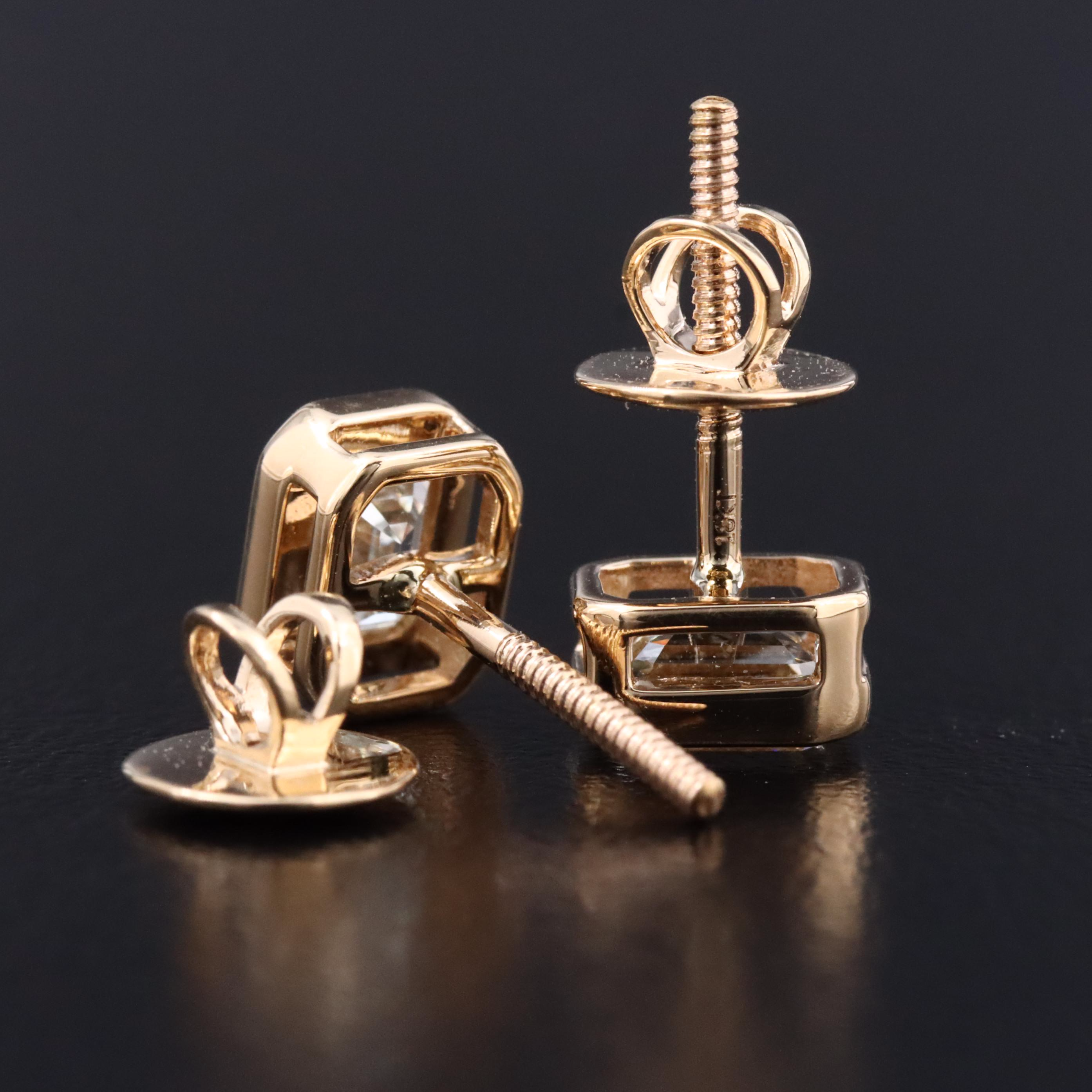 18K 1.00 CTW Diamond Stud Earrings with GIA Reports