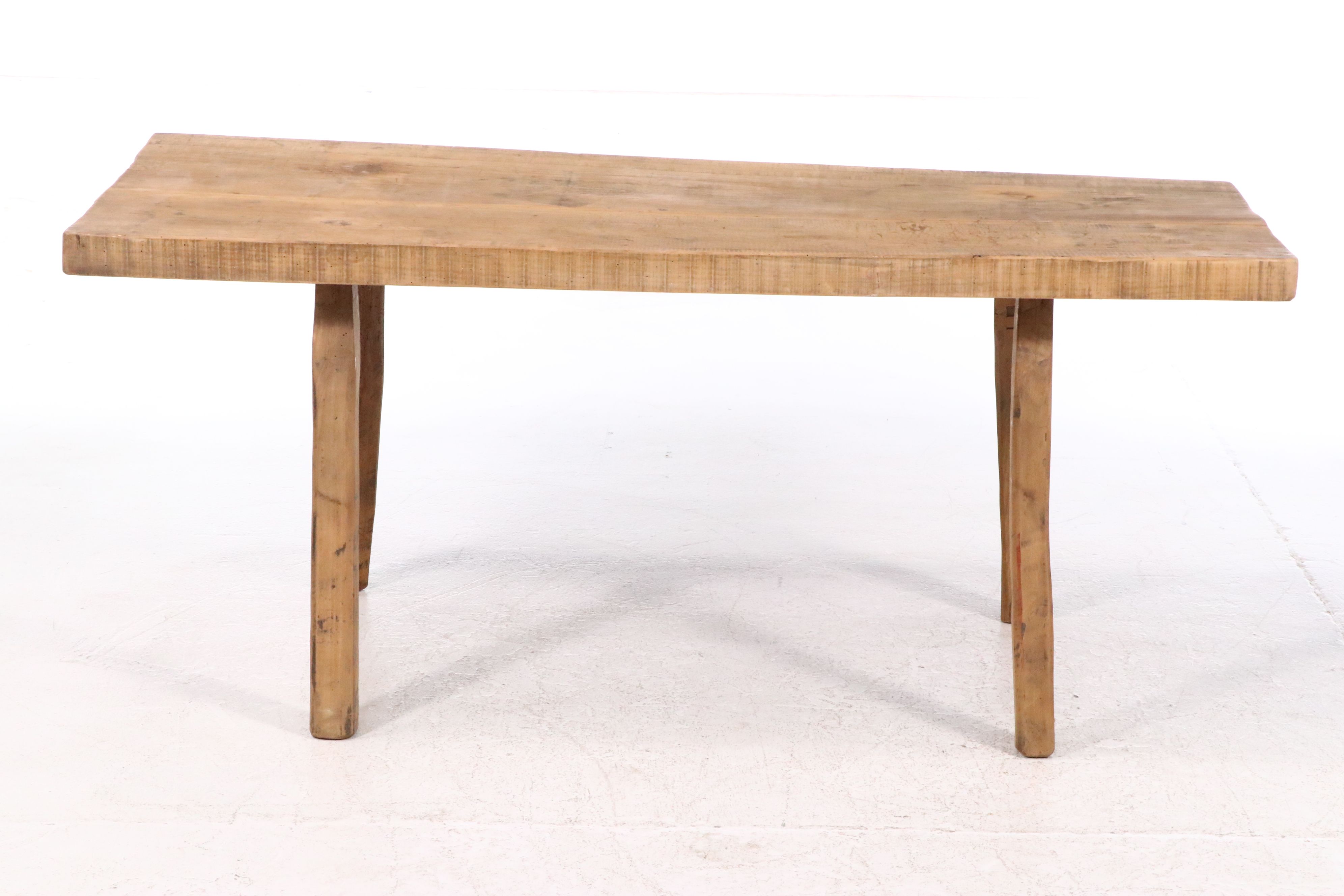 Rustic Style Slatted Wood Bench