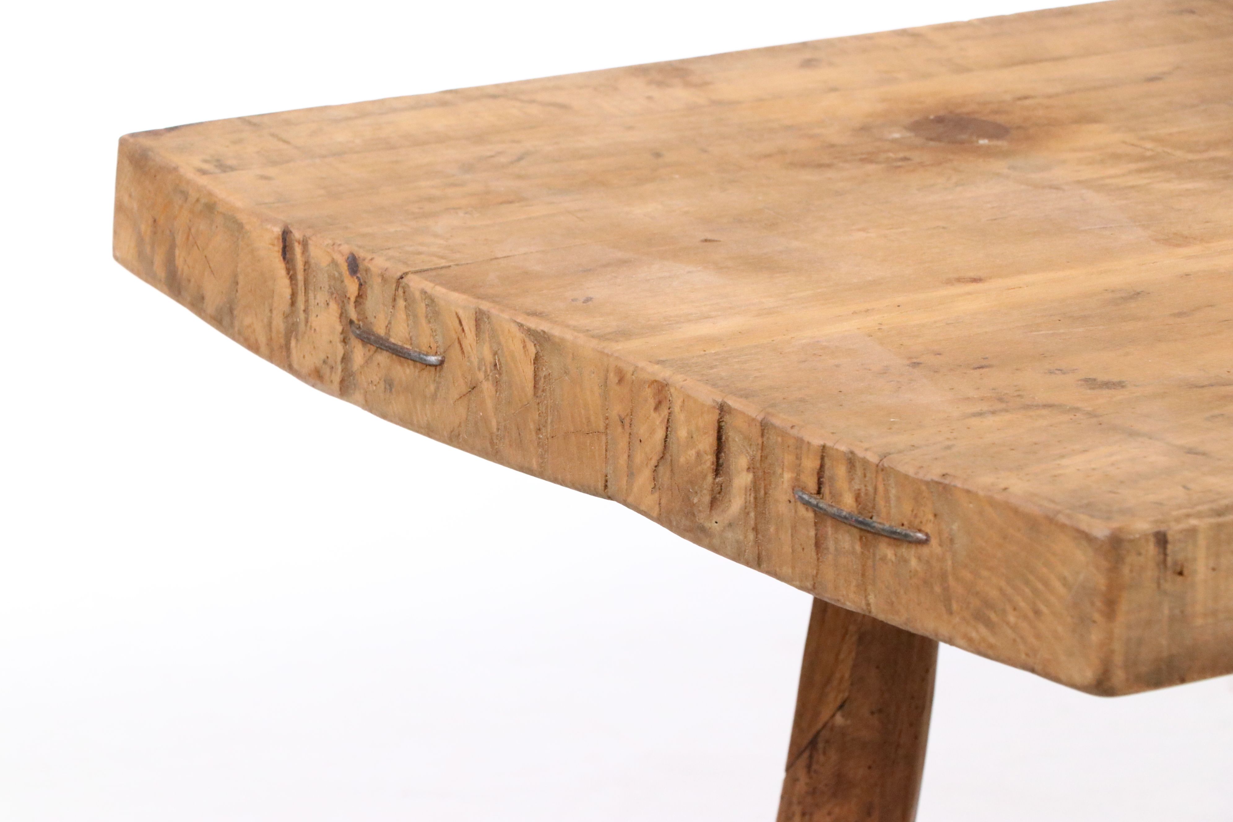 Rustic Style Slatted Wood Bench