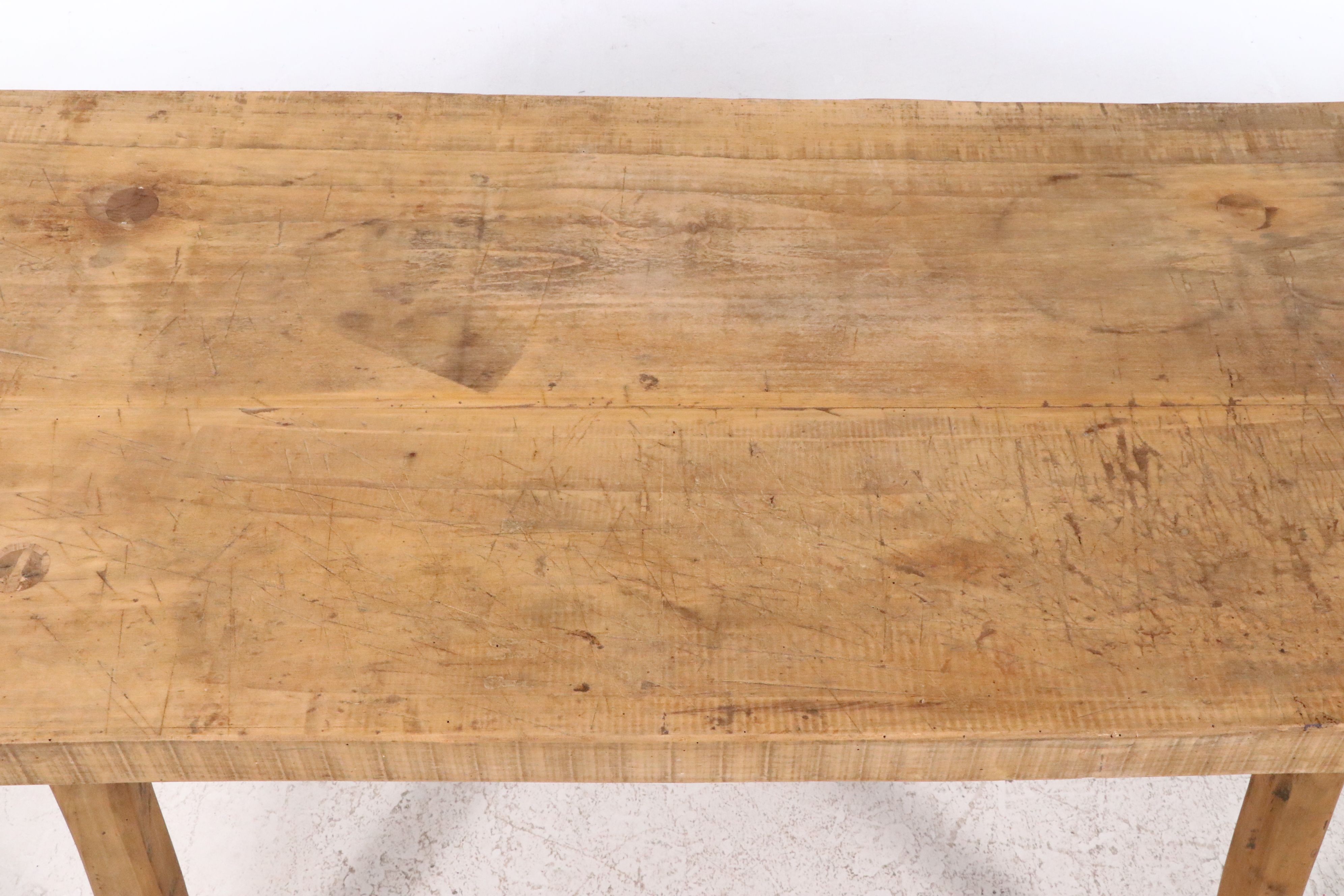 Rustic Style Slatted Wood Bench
