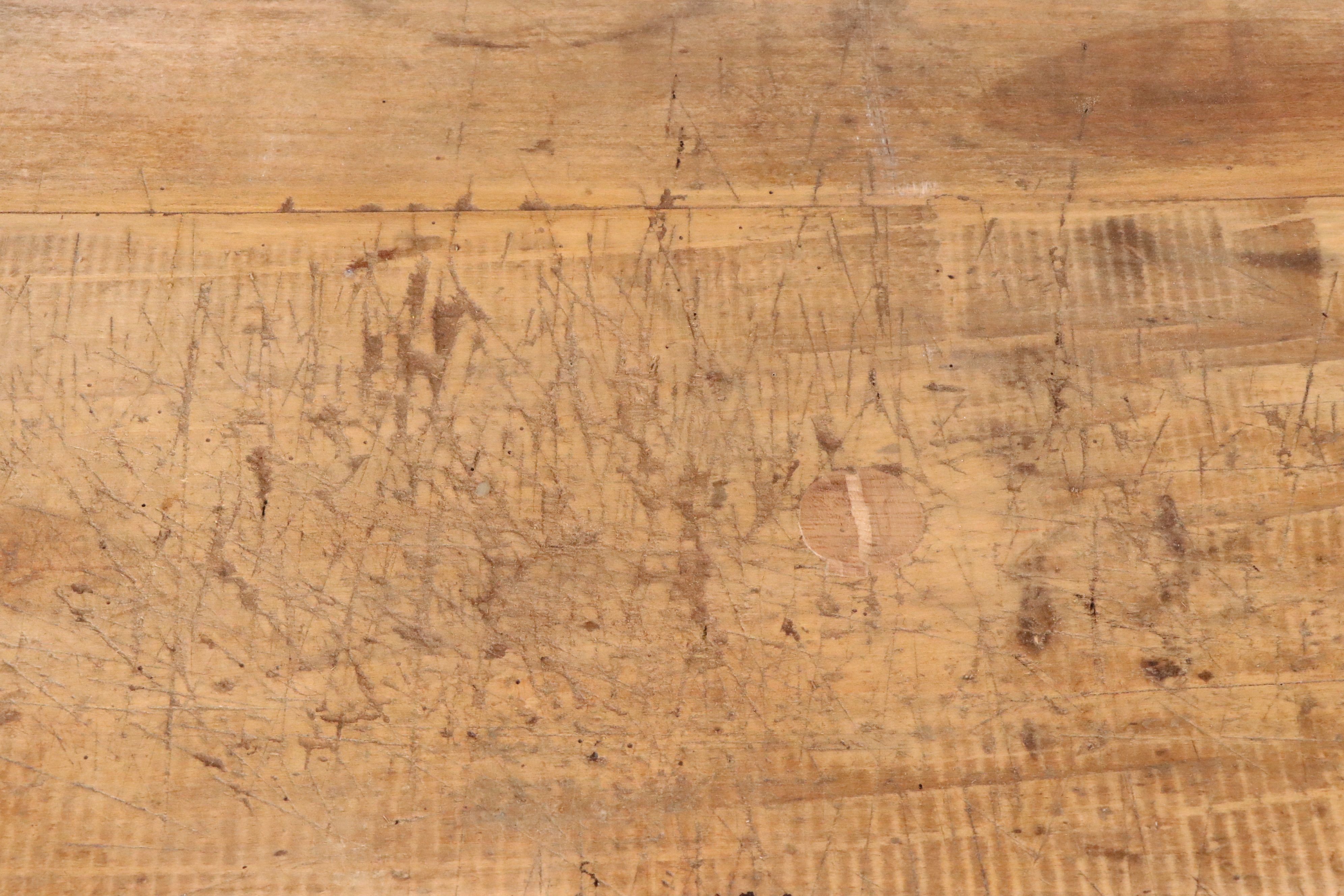 Rustic Style Slatted Wood Bench