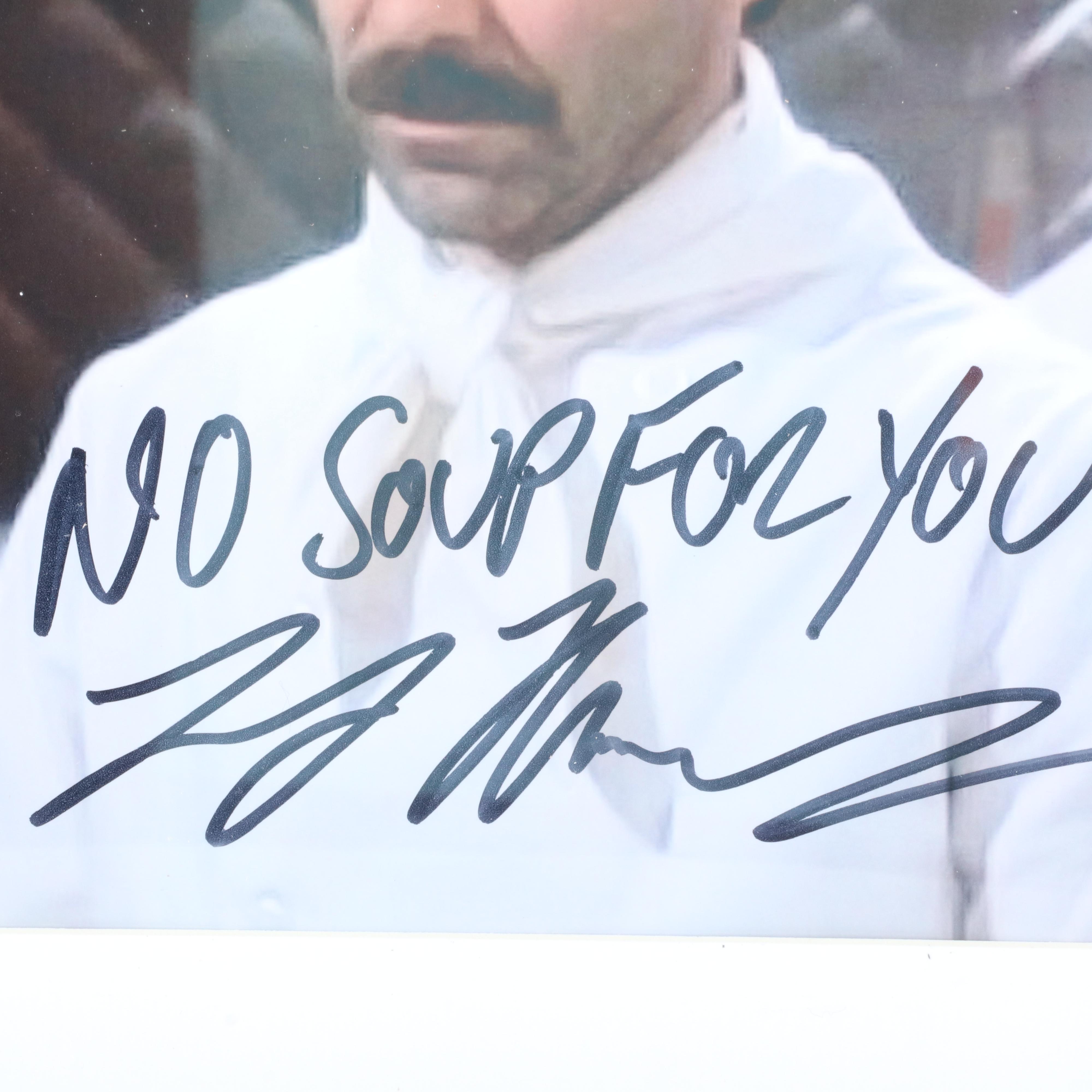 Larry Thomas Signed “No Soup For You!” Seinfeld Print in Matted Frame, Beckett