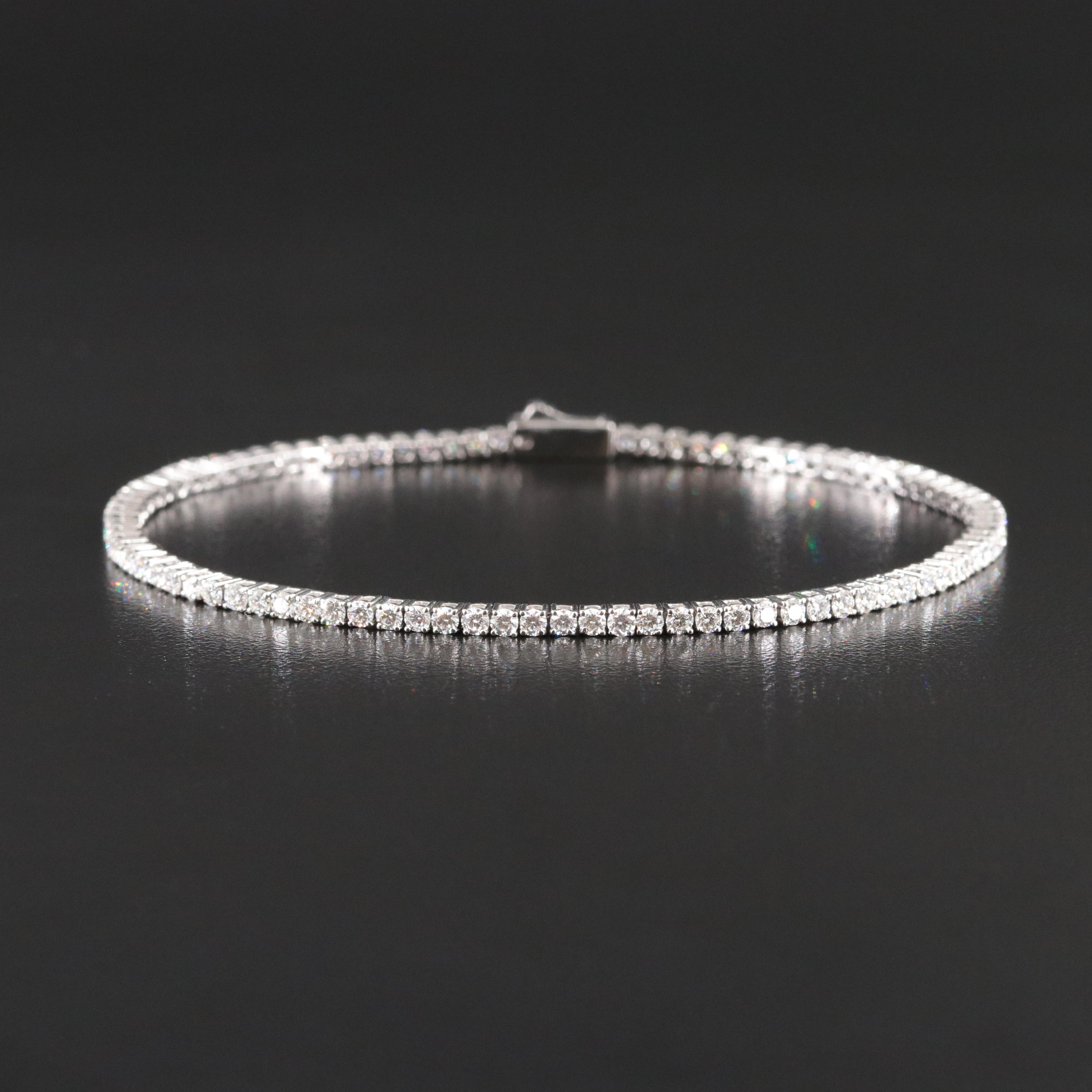 Platinum 2.98 CTW Diamond Line Bracelet