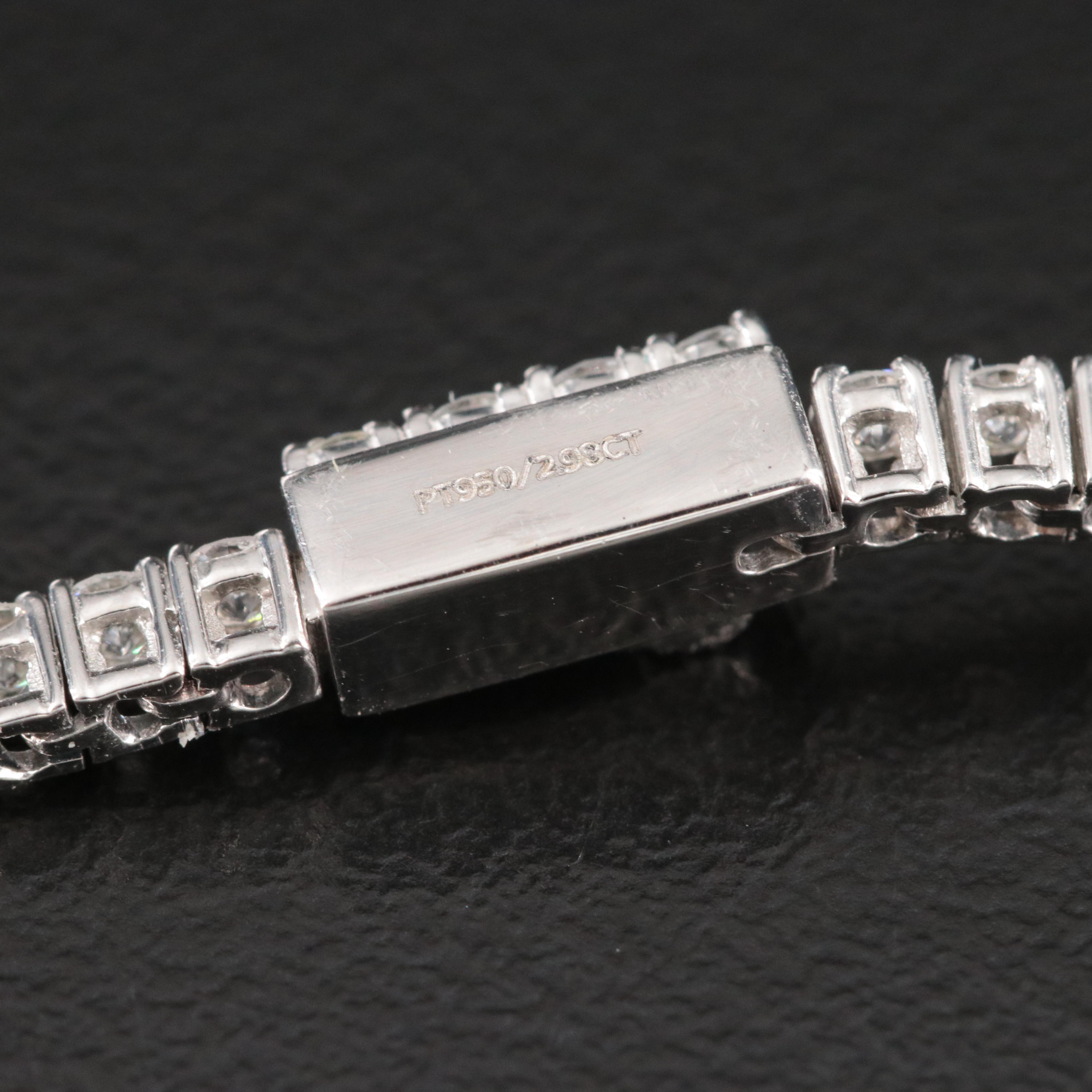 Platinum 2.98 CTW Diamond Line Bracelet
